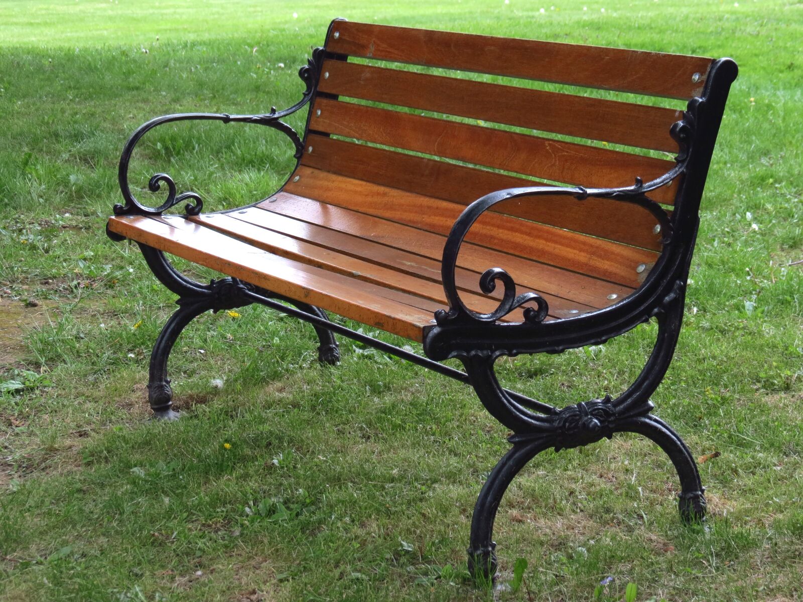 Canon PowerShot SX40 HS sample photo. Garden bench, park, empty photography
