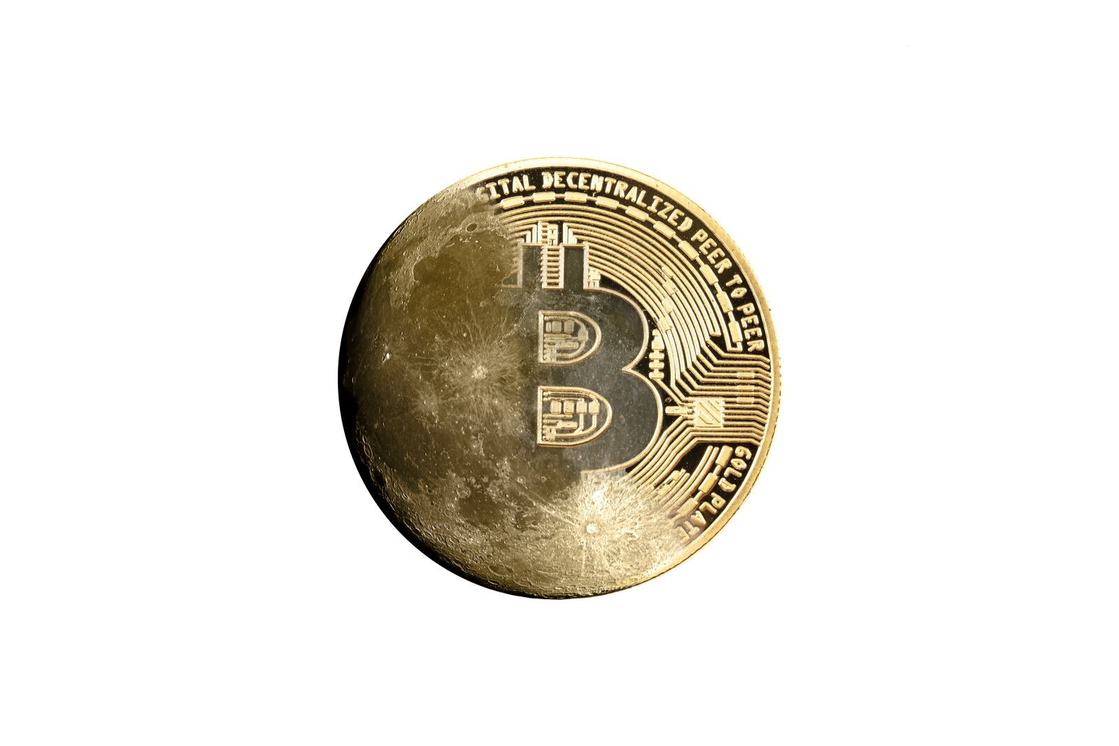 Canon EOS 5DS R sample photo. Moon, coin, bitcoin photography