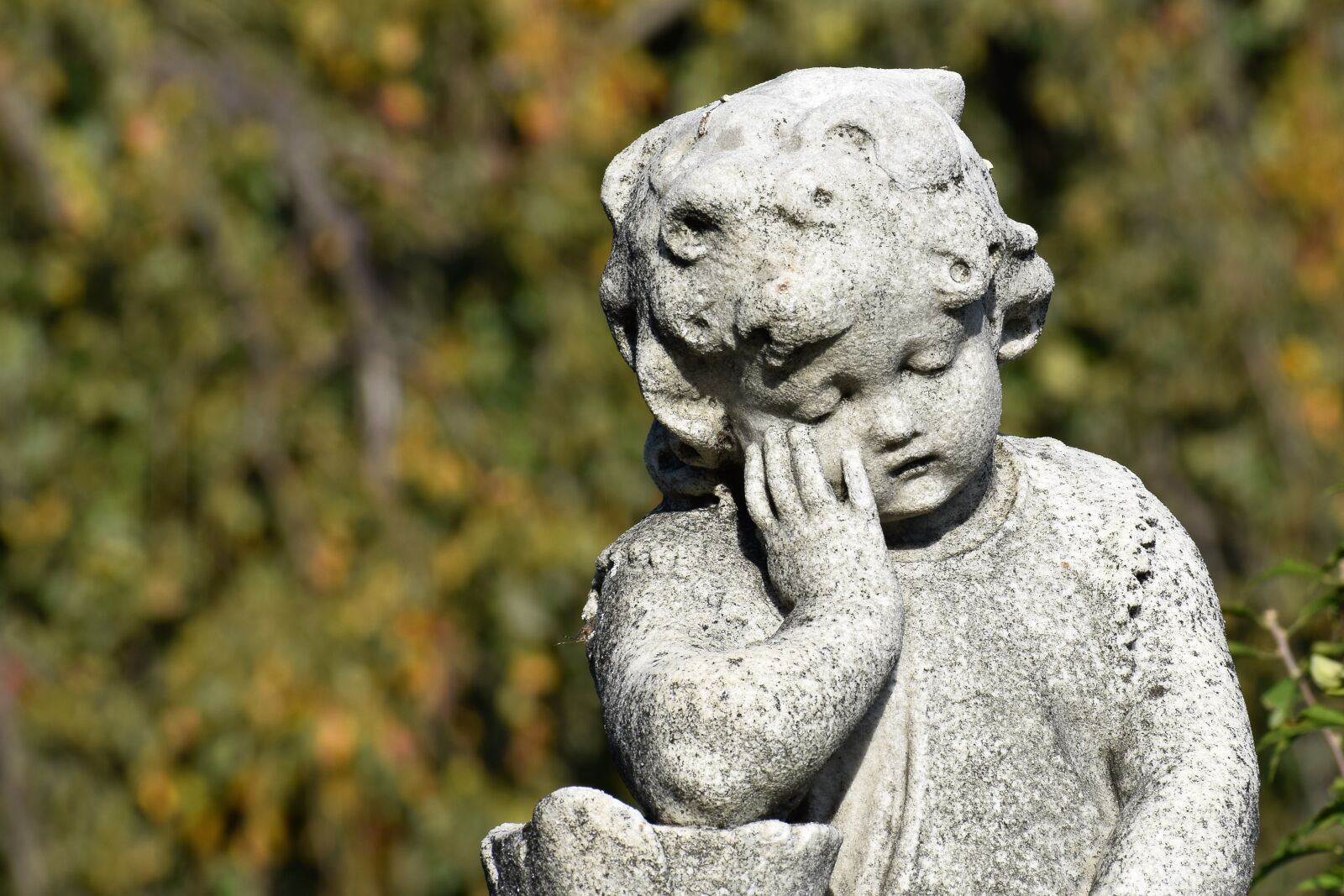 Nikon D3300 sample photo. White stone angel, sad photography