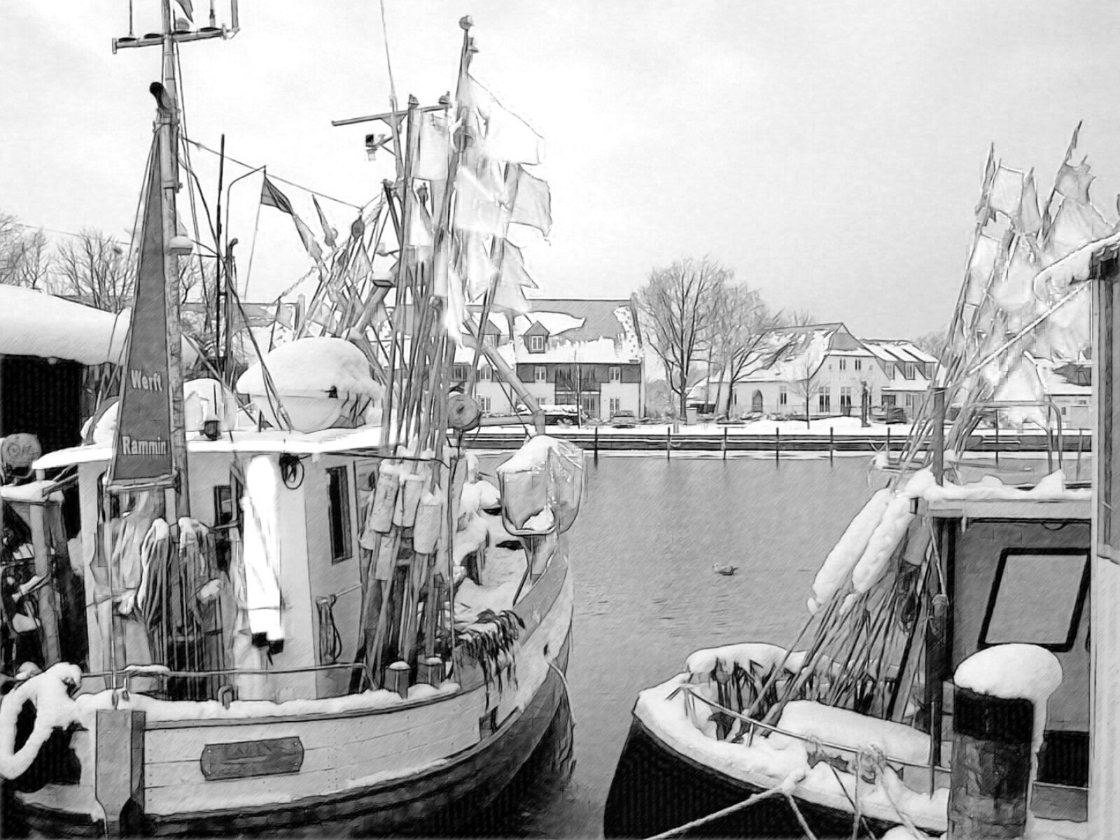 Fujifilm FinePix A310 sample photo. Harbor, boats, winter photography