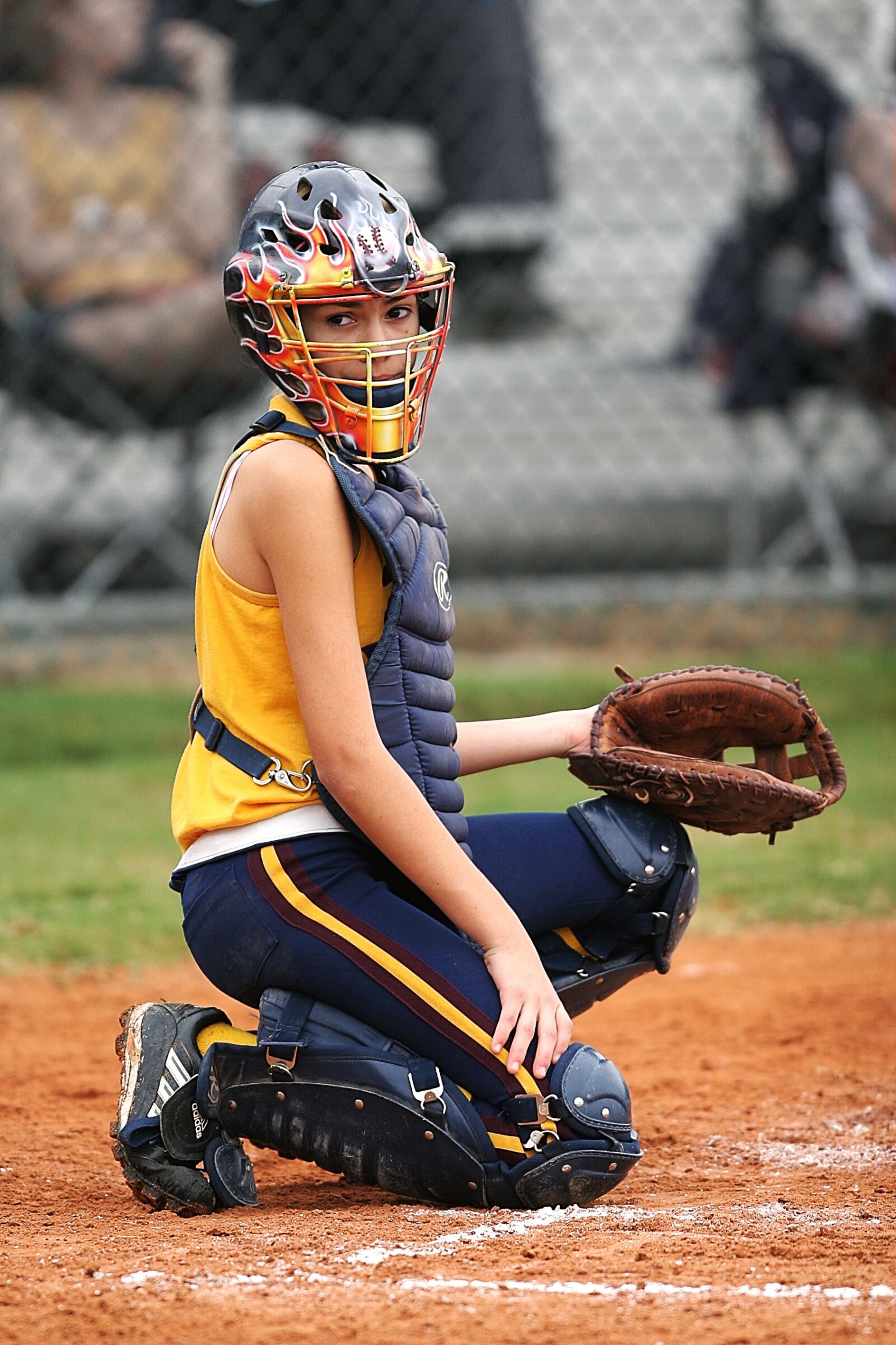 Canon EOS 20D sample photo. Softball, catcher, girls softball photography
