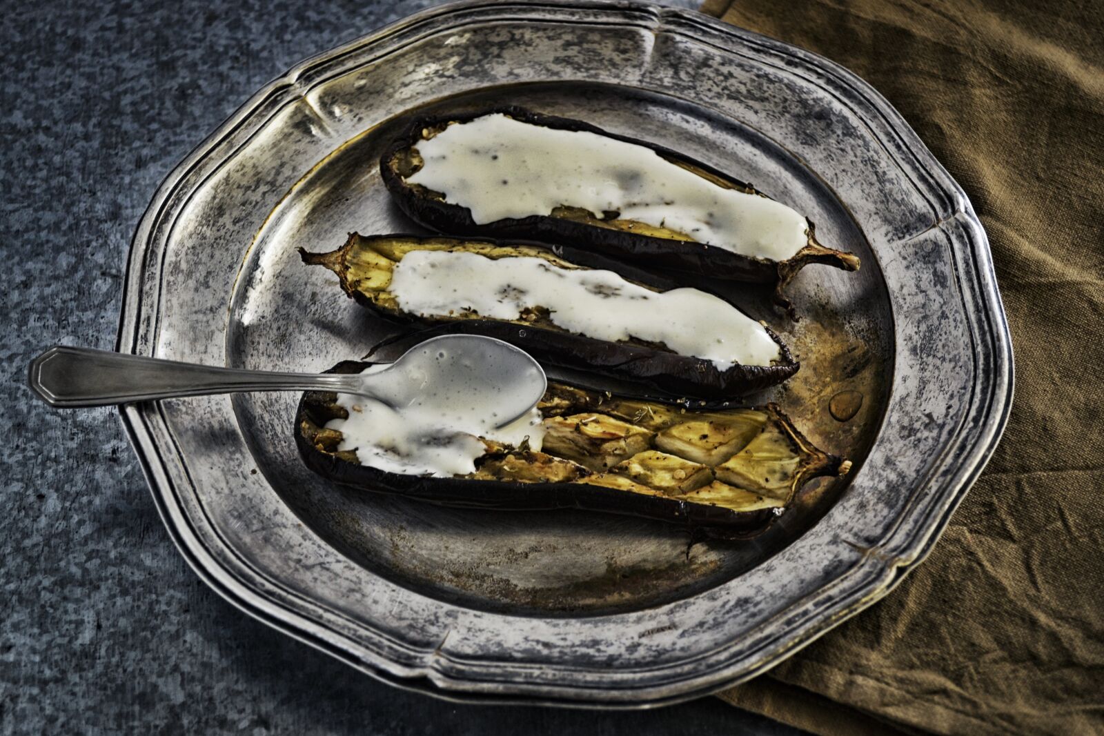 Nikon D3100 sample photo. Vegetarian, grilled food, eggplant photography
