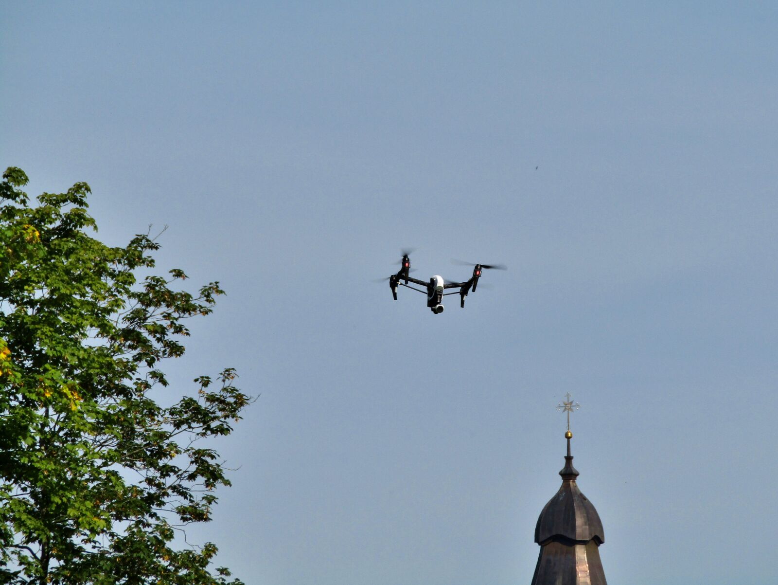 Canon POWERSHOT SX432 IS sample photo. Drone, steeple, cross photography