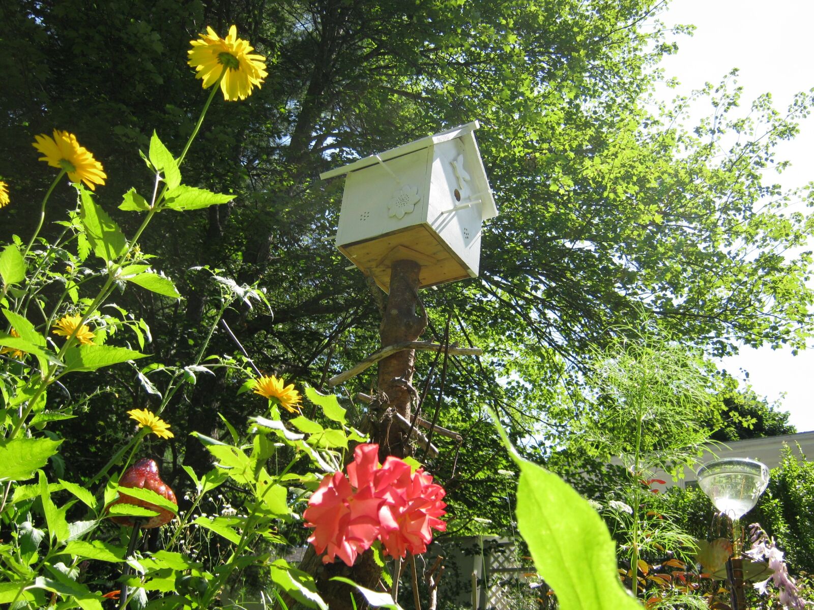Canon PowerShot A480 sample photo. Birdhouse, garden, nature photography