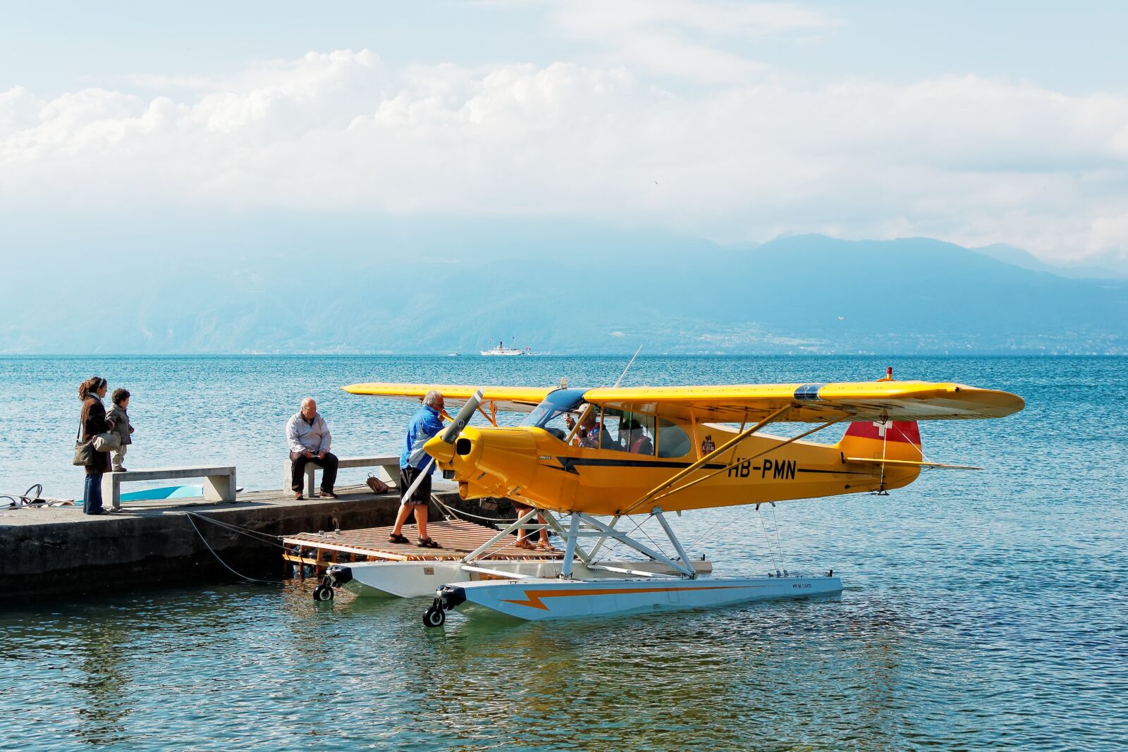 Nikon D50 sample photo. Seaplane, geneva, lake photography