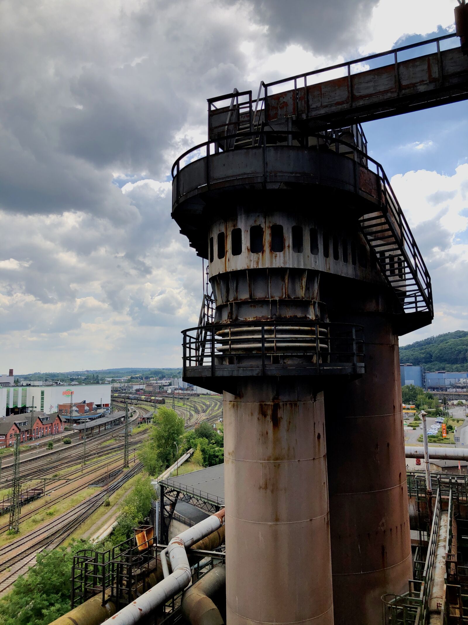 iPhone 8 Plus back dual camera 3.99mm f/1.8 sample photo. Iron, tower, industrial photography