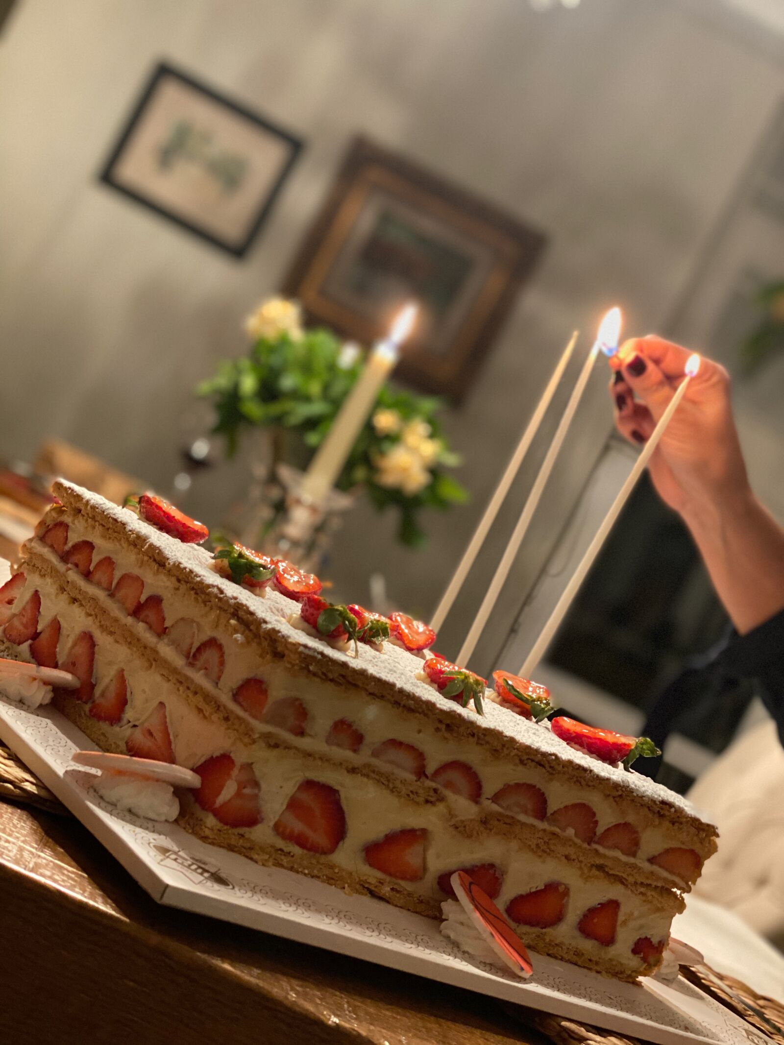 Apple iPhone 11 Pro Max + iPhone 11 Pro Max back dual camera 6mm f/2 sample photo. Birthday, cake, candles photography