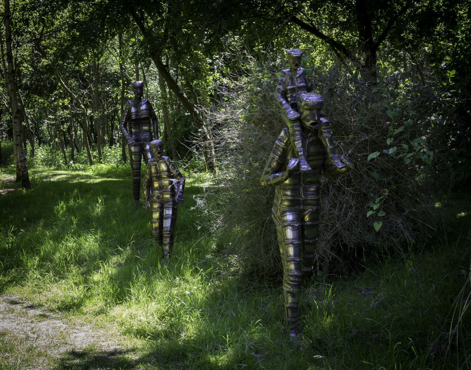 Canon EOS-1D X sample photo. Family outing, steel sculpture photography