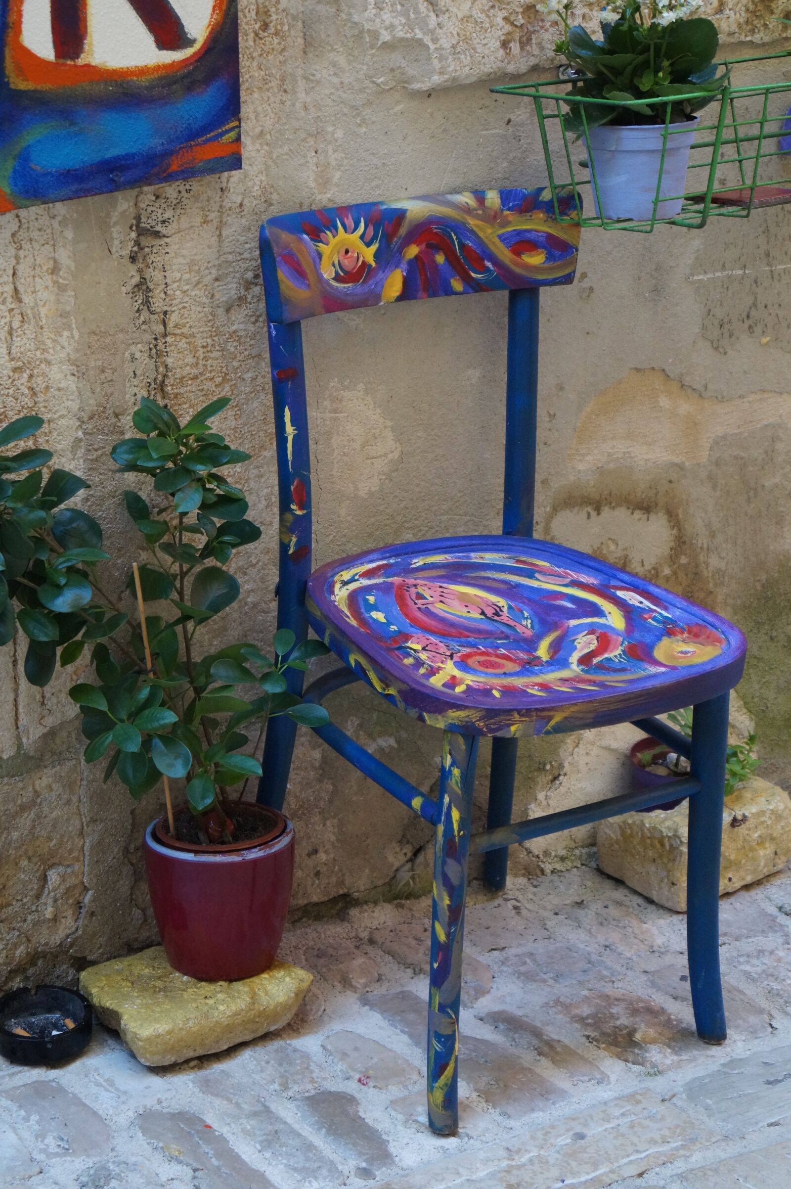 Sony DT 18-55mm F3.5-5.6 SAM II sample photo. Chair, painted chair, rustic photography