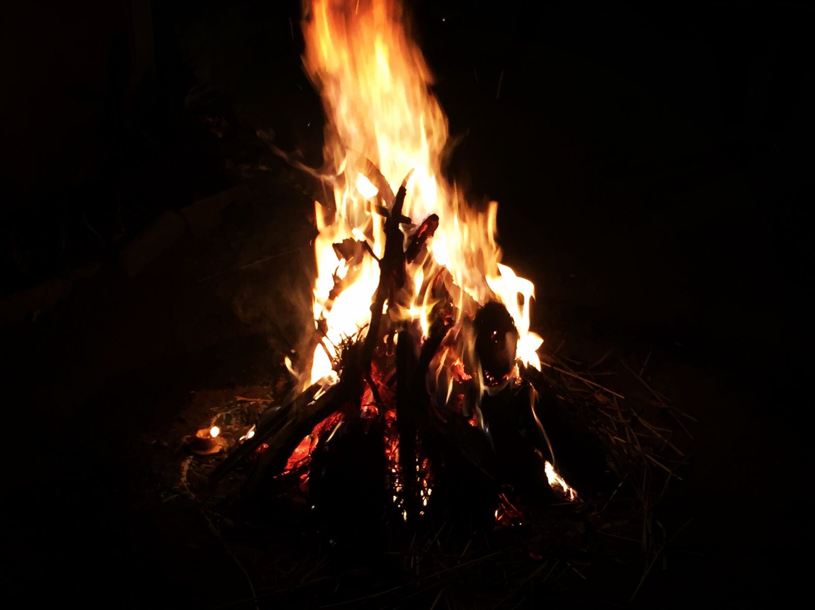 Apple iPhone 6 sample photo. Fire, camp, evening photography