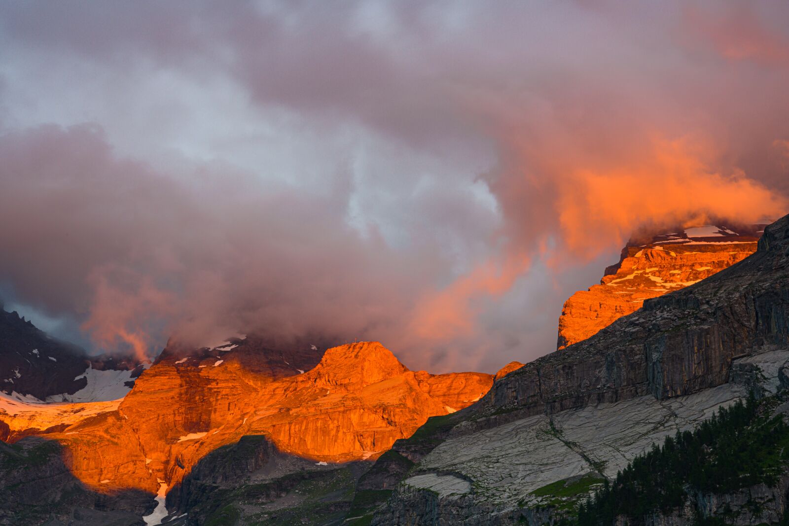 Nikon Z7 sample photo. Lake oeschinen, sunset, romantic photography