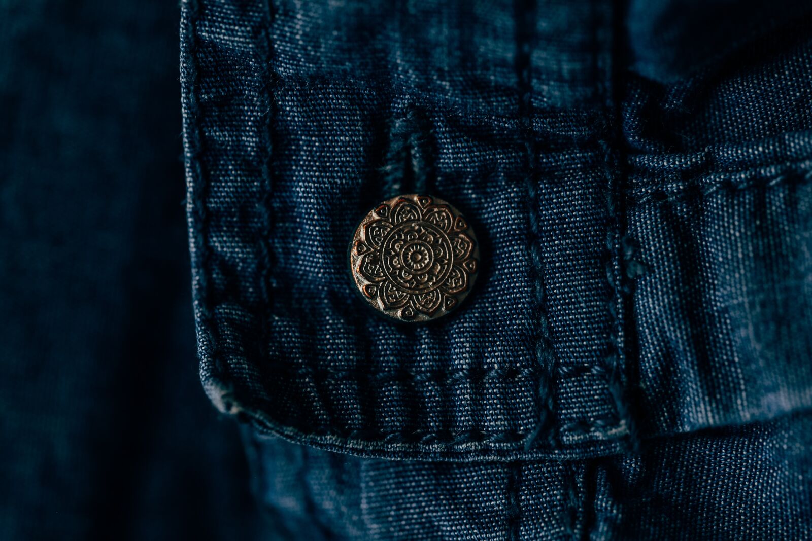 Tamron SP 90mm F2.8 Di VC USD 1:1 Macro (F004) sample photo. Jeans, button, metal photography