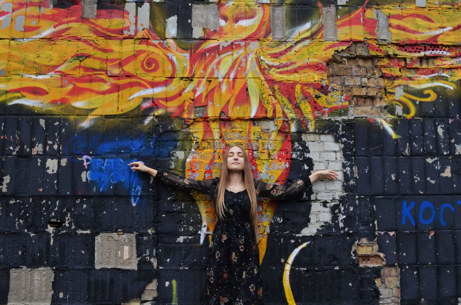 Nikon D5100 sample photo. Phoenix, graffiti, wings photography