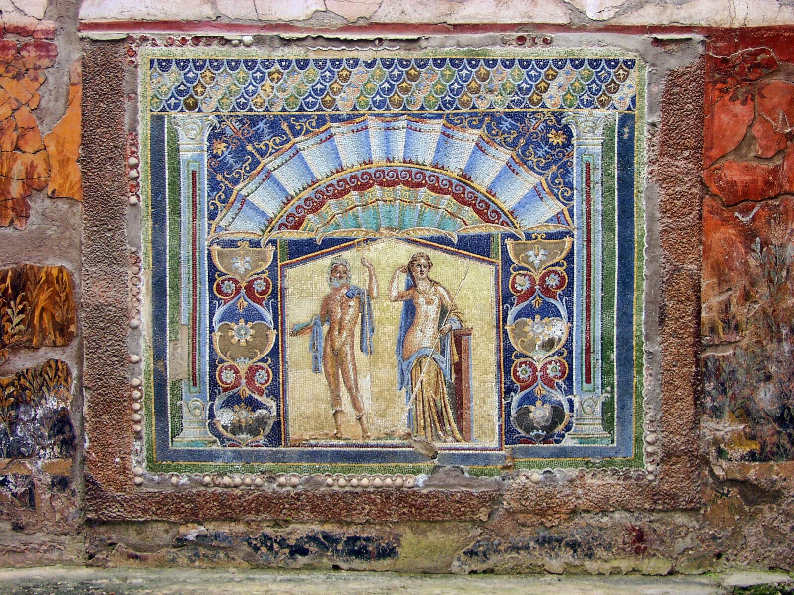 Olympus E-10 sample photo. Herculaneum, mosaic, ancient photography