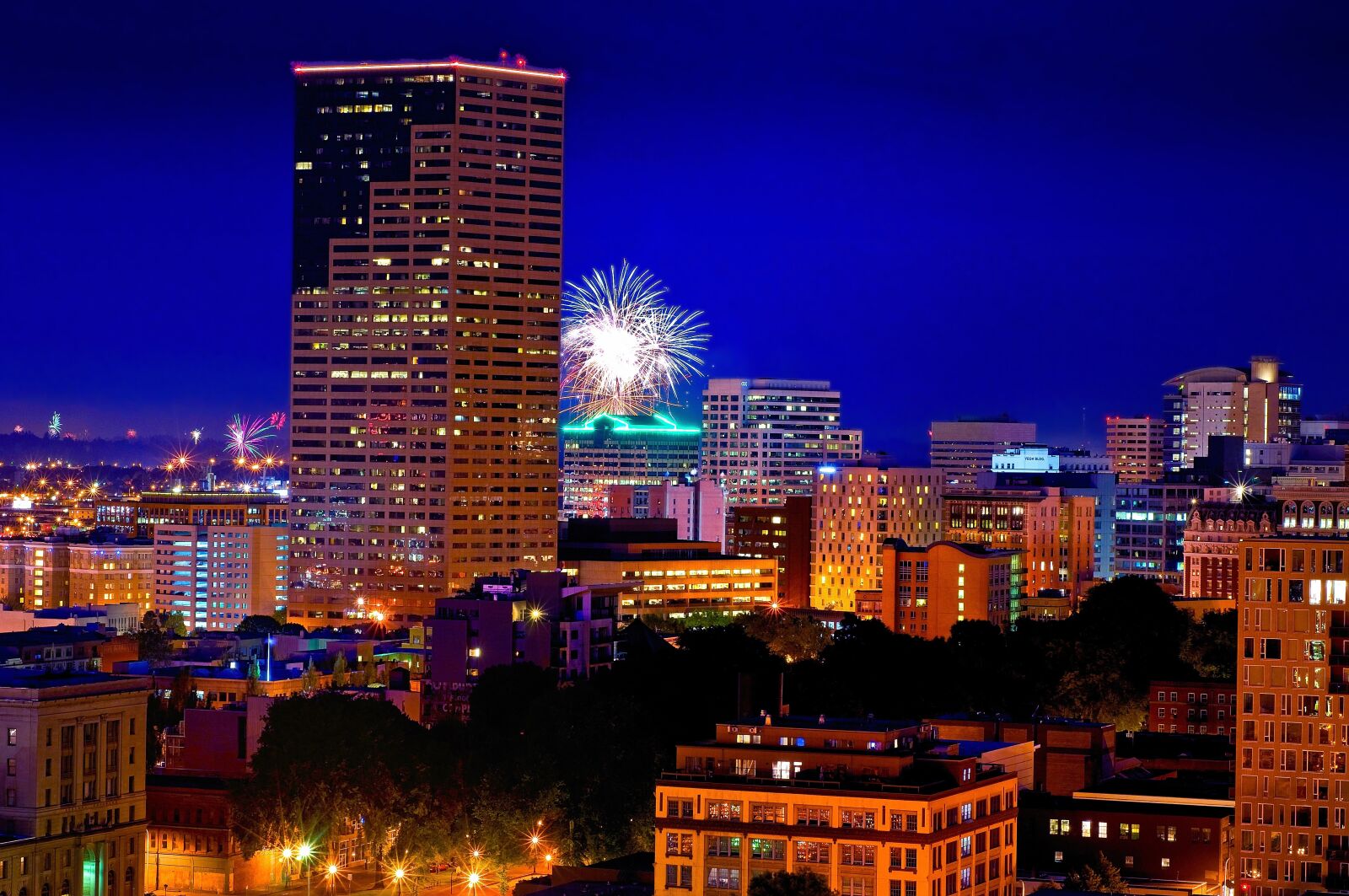 Nikon D90 sample photo. Fireworks, portland, oregon photography