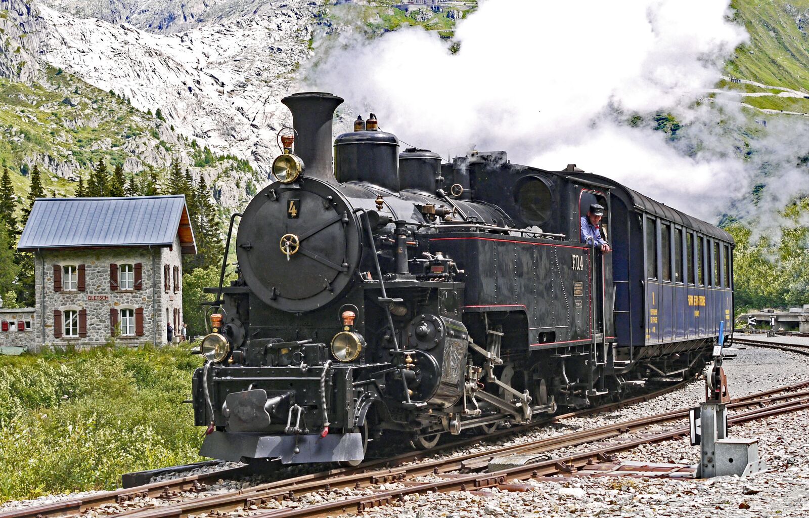 Panasonic Lumix DMC-G1 sample photo. Steam railway furka-bergstrecke, locomotive photography