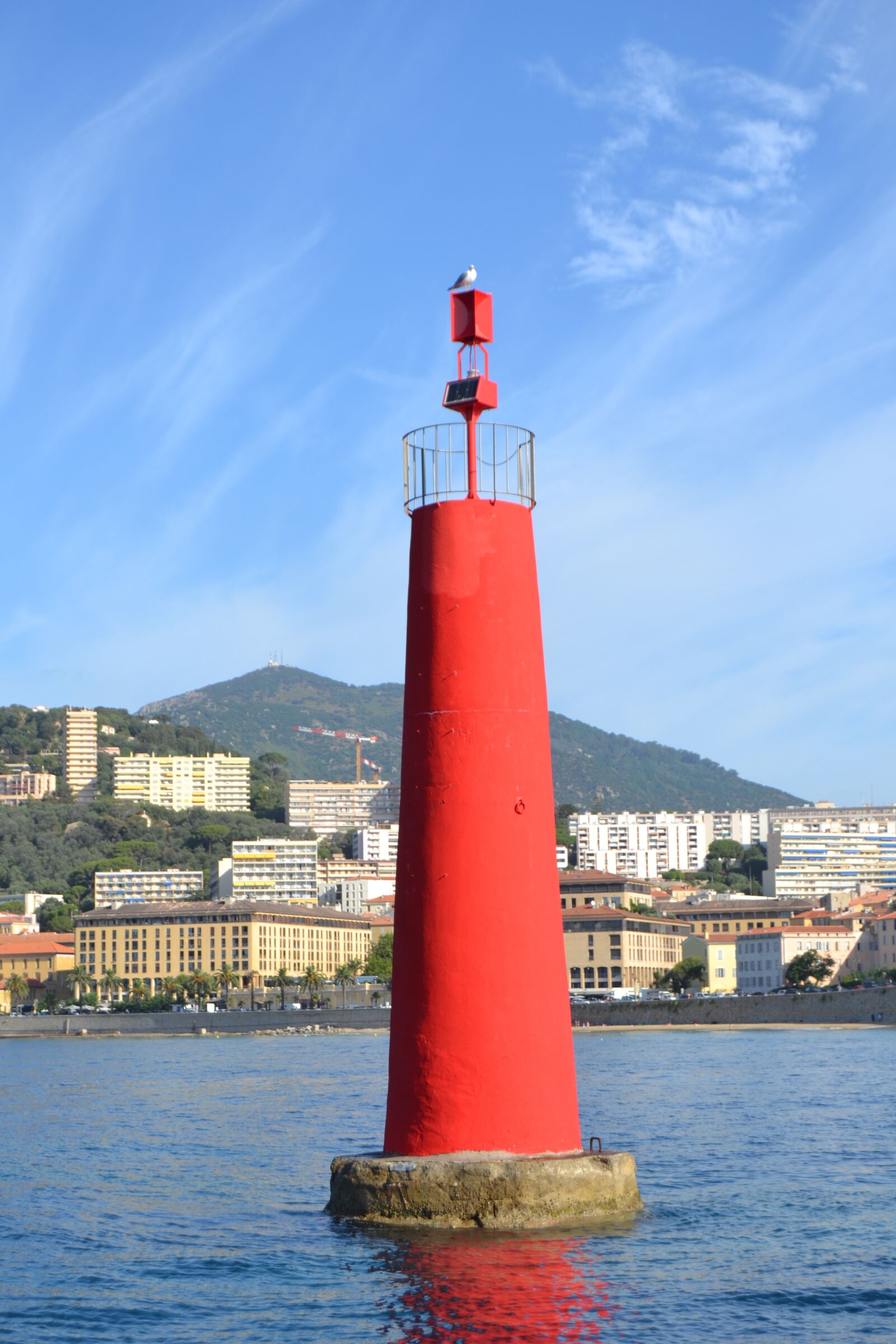 Nikon D3100 sample photo. Red, buoy, ajaccio photography