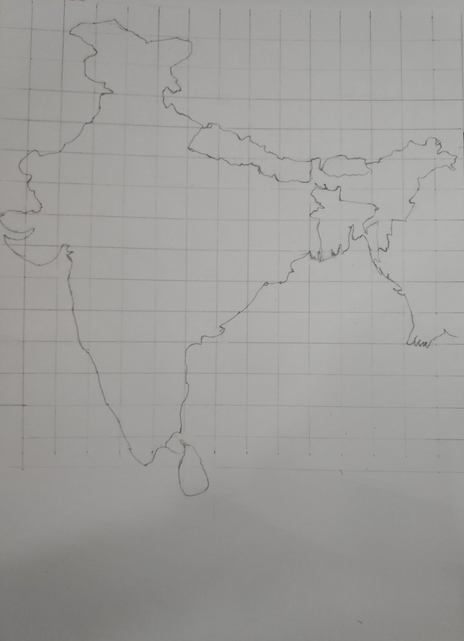 Xiaomi POCO F1 sample photo. Indian map, drawing, draw photography
