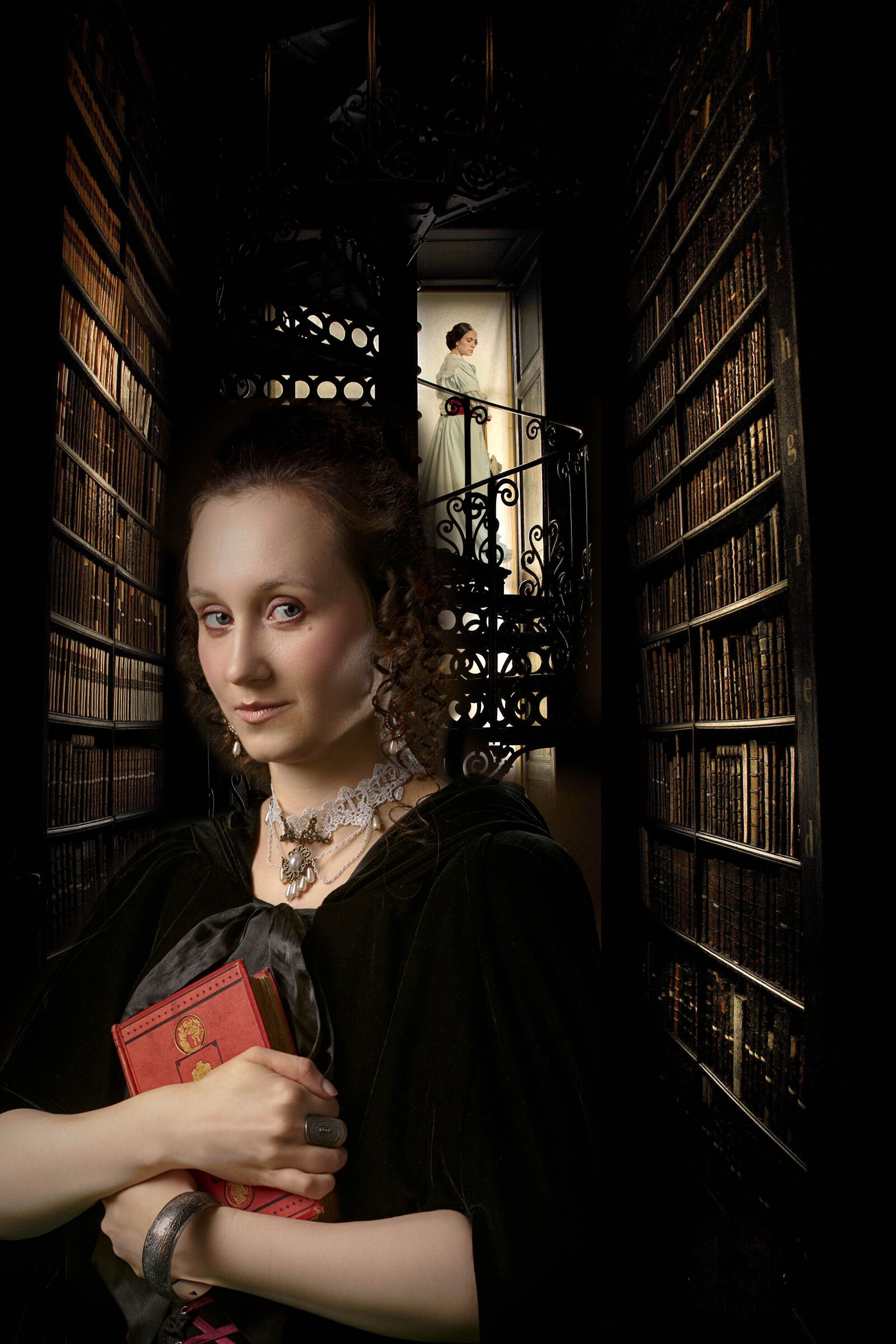 Sony SLT-A77 sample photo. Woman, books, shelf photography