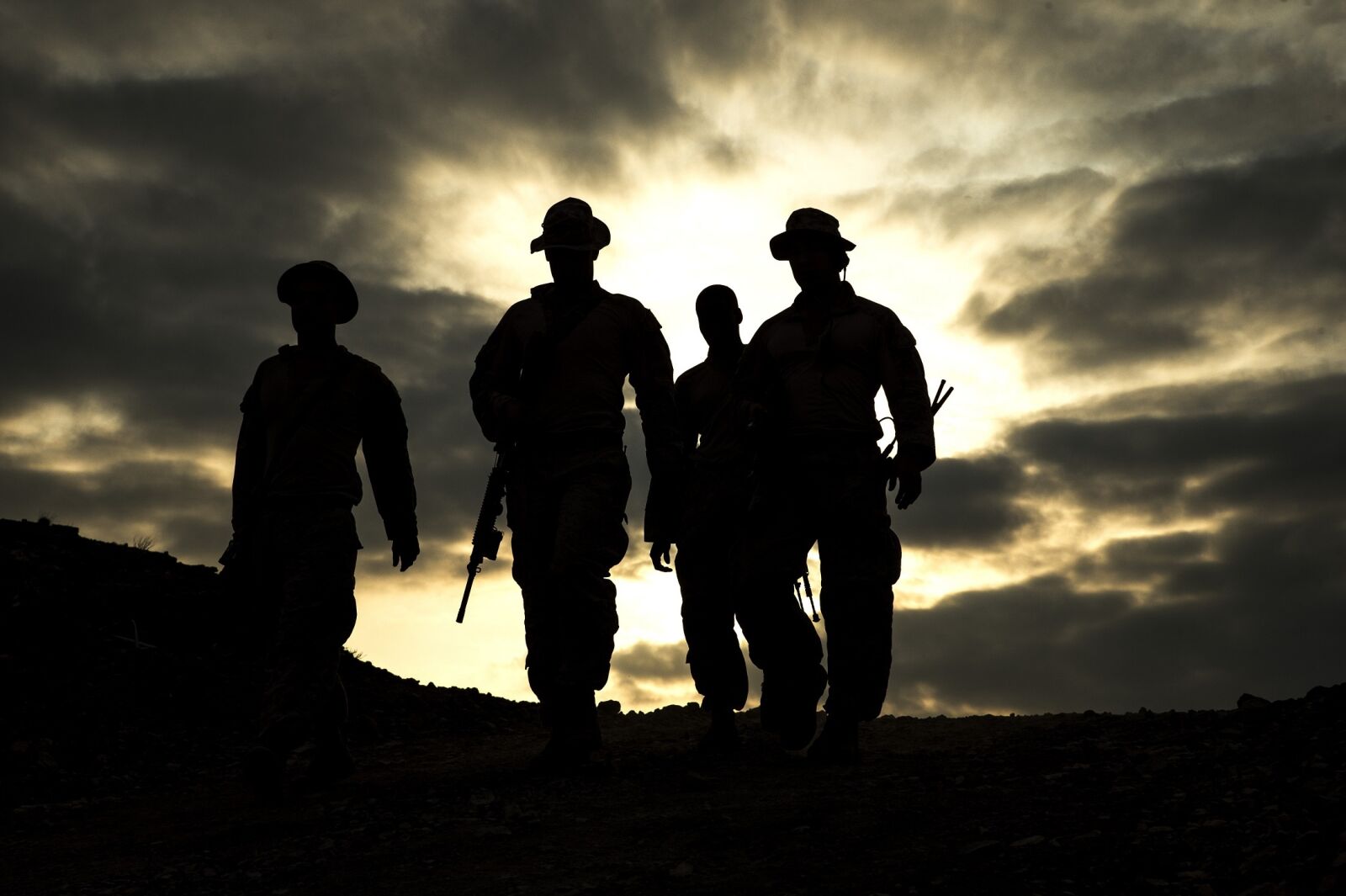 Nikon D4 sample photo. Silhouettes, military, training photography