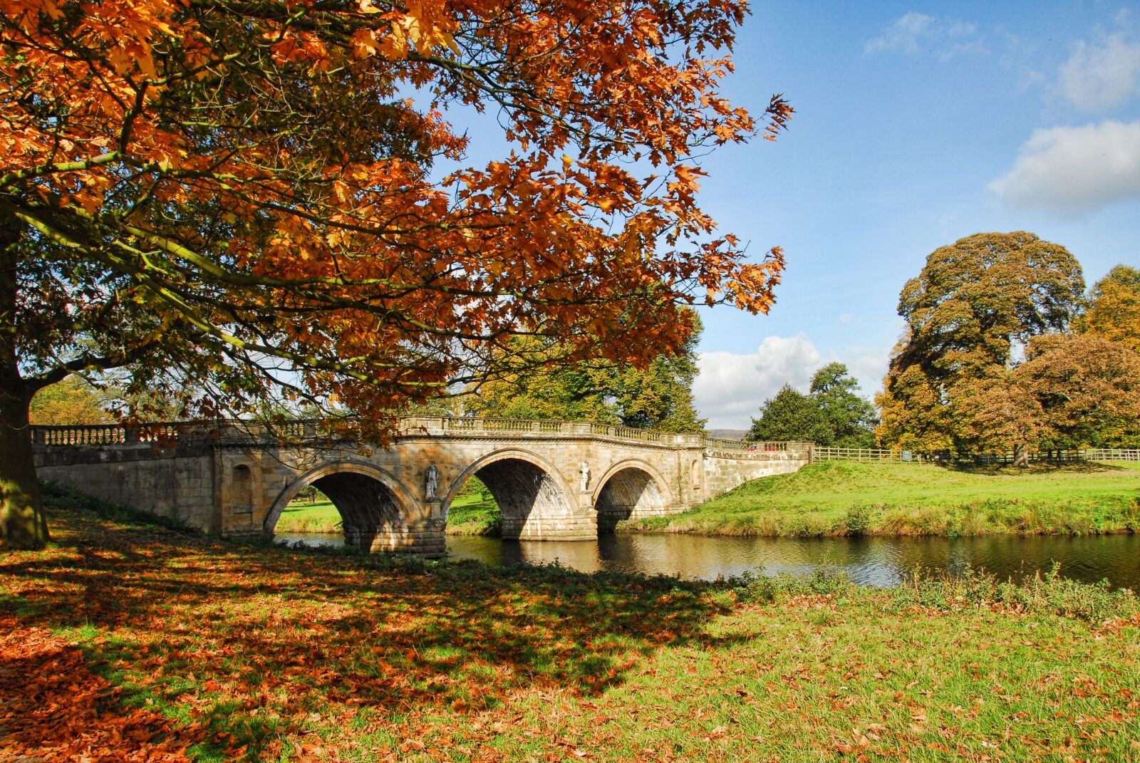 Nikon D200 sample photo. Chatsworth, autumn, bridge photography