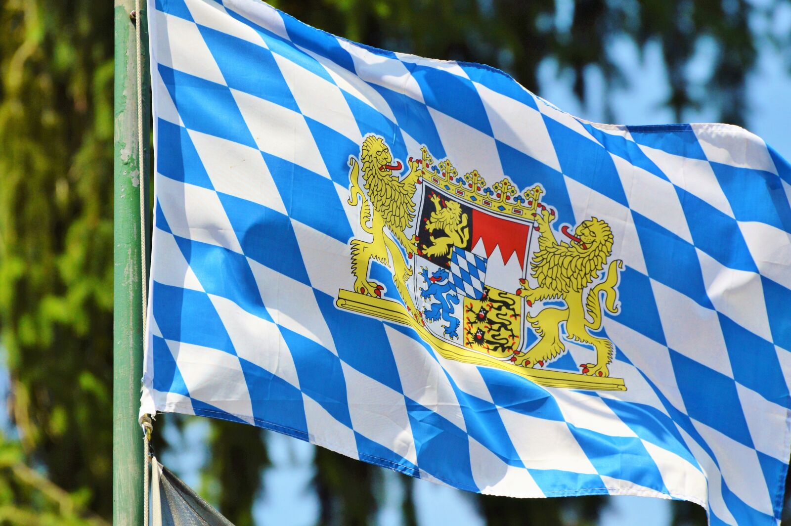 Nikon D3200 sample photo. Flag, bayern flag, bavaria photography
