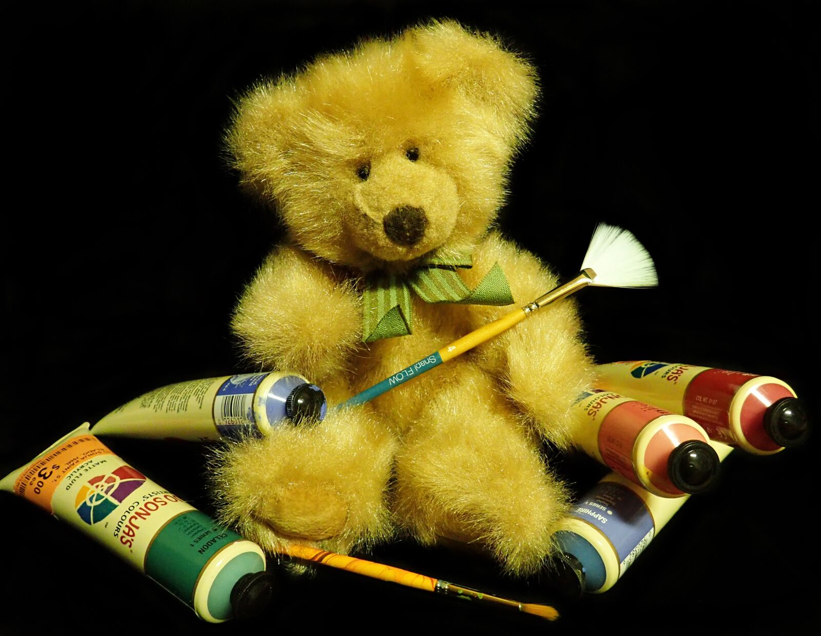 Olympus TG-5 sample photo. Teddy bear, toy, paint photography