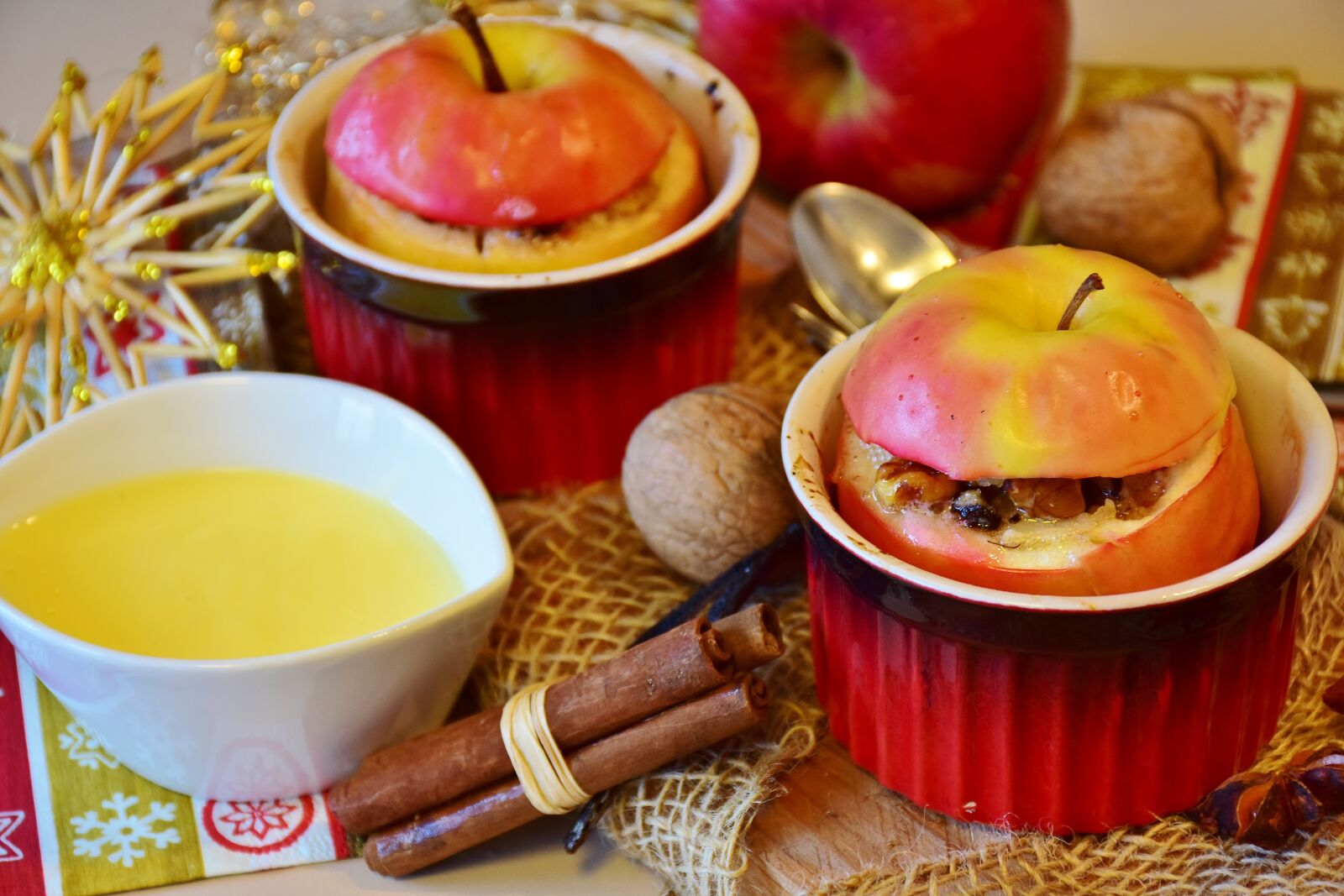 Nikon D7200 sample photo. Apple, baked apple, advent photography