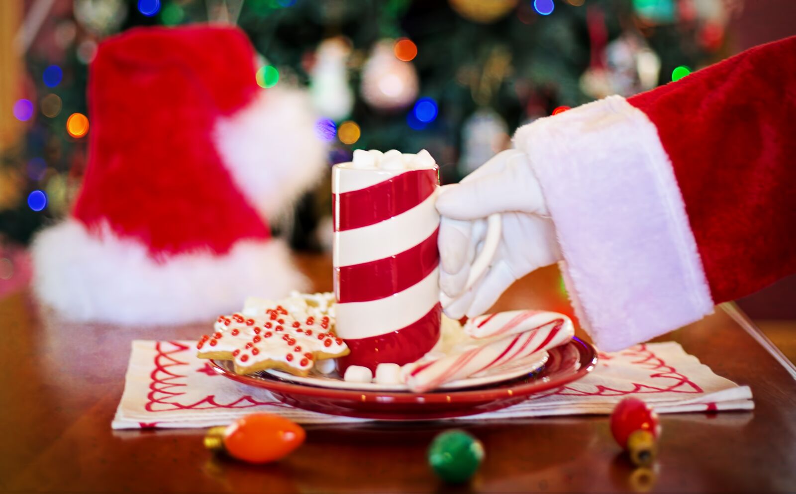 Canon EF 50mm F1.4 USM sample photo. Santa's arm, hot chocolate photography