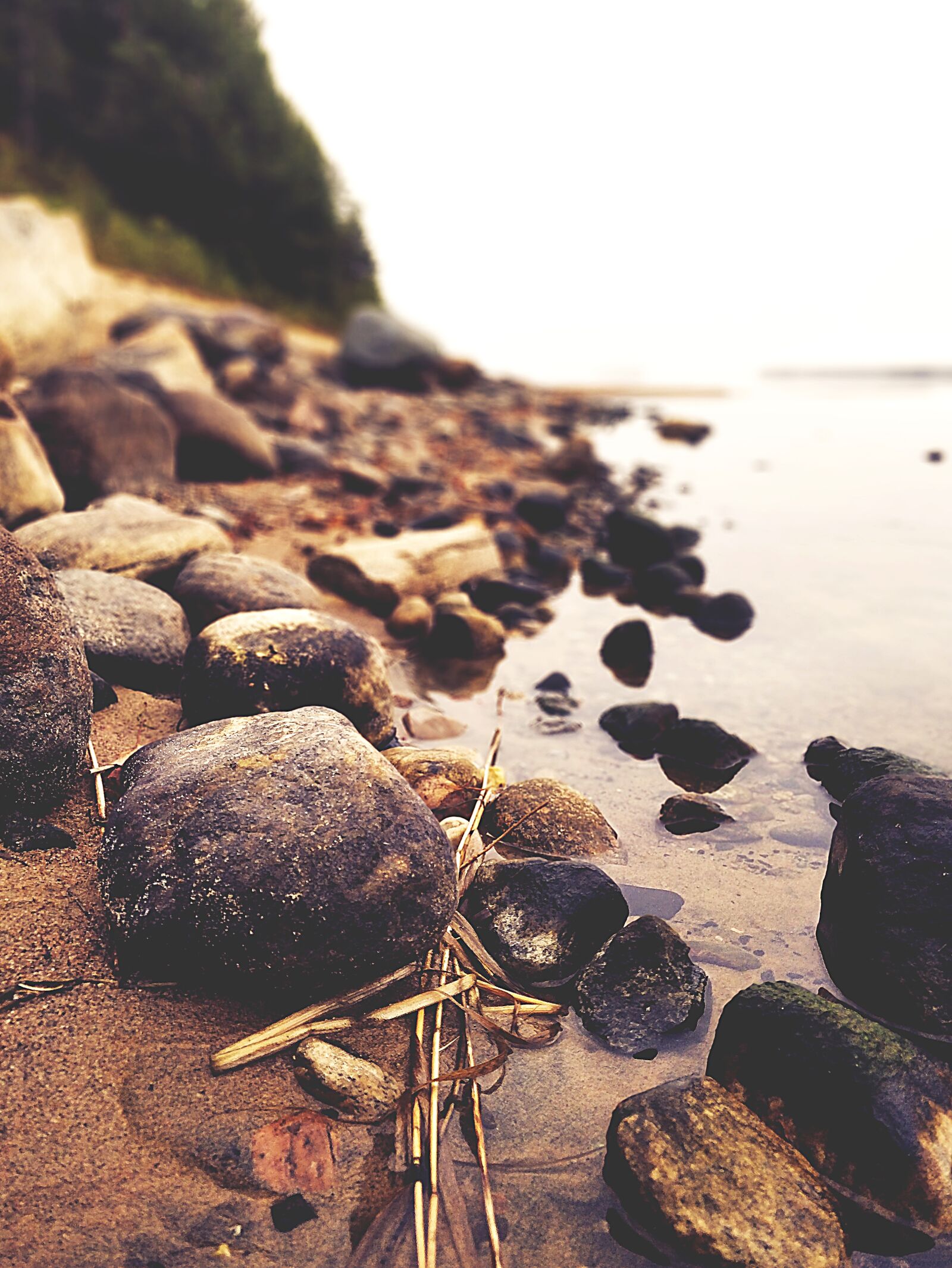 OnePlus 5T sample photo. The stones, beach, water photography