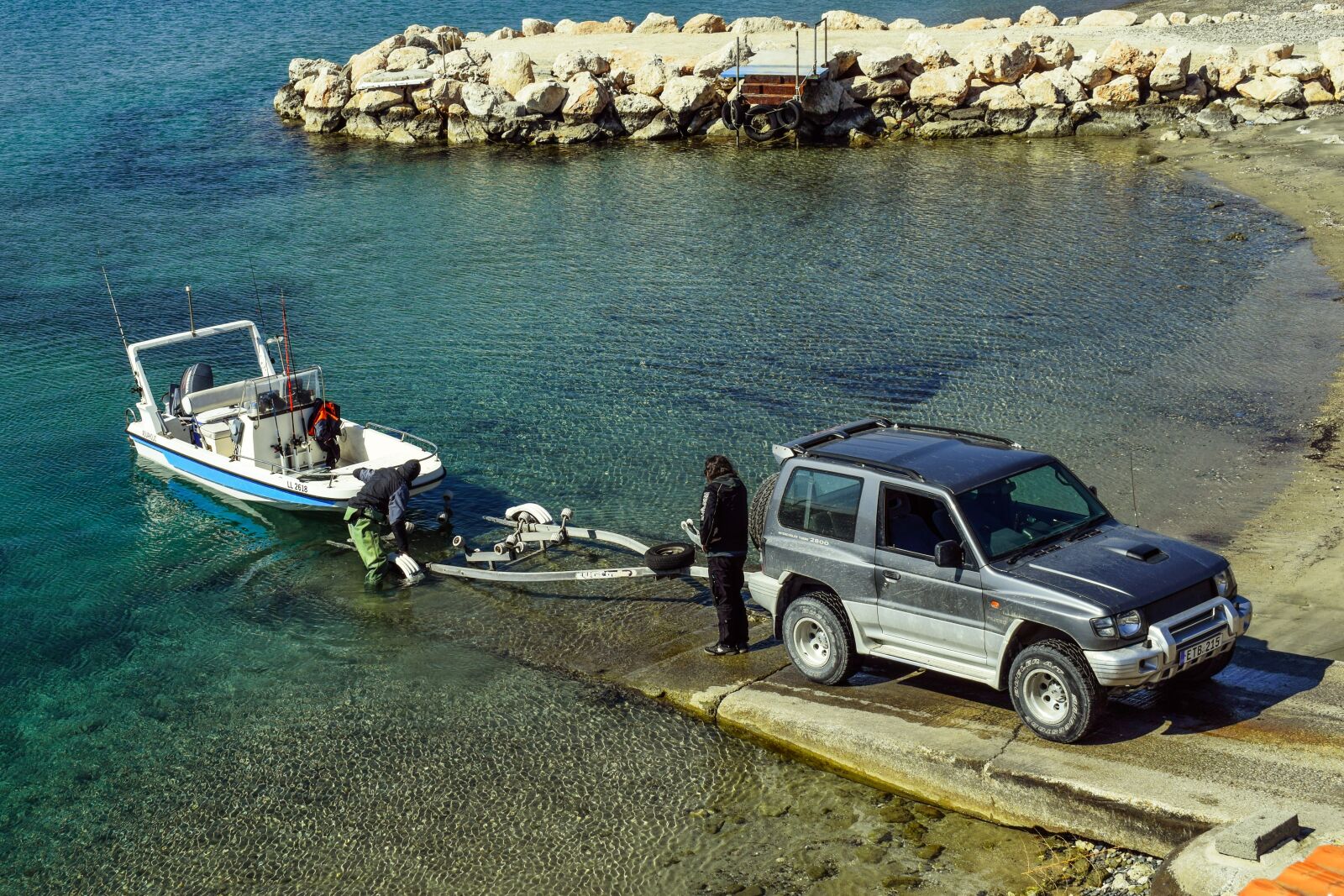 Nikon D3300 sample photo. Loading boat, trailer, fishing photography
