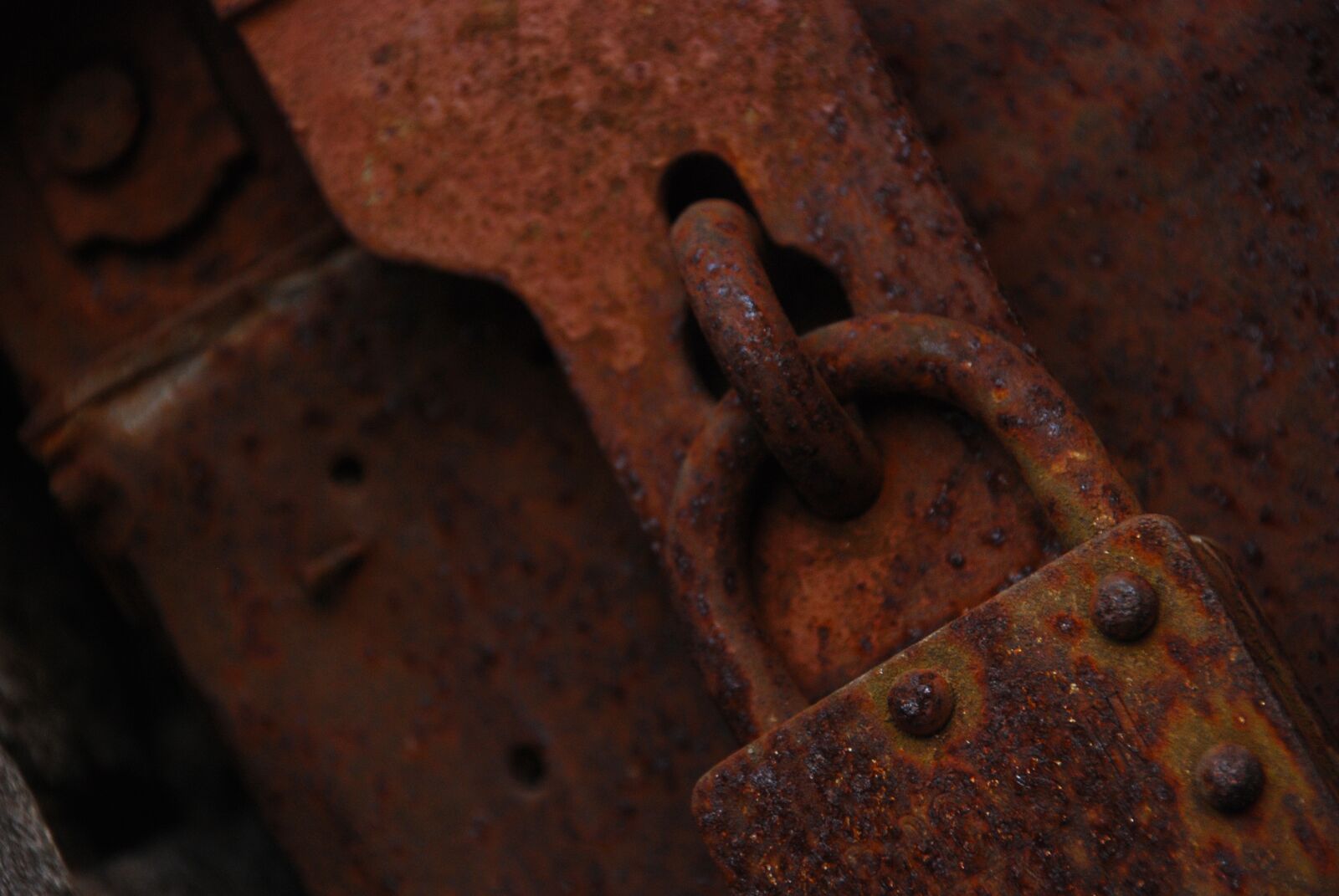 Nikon D80 sample photo. Old, old lock, rusted photography
