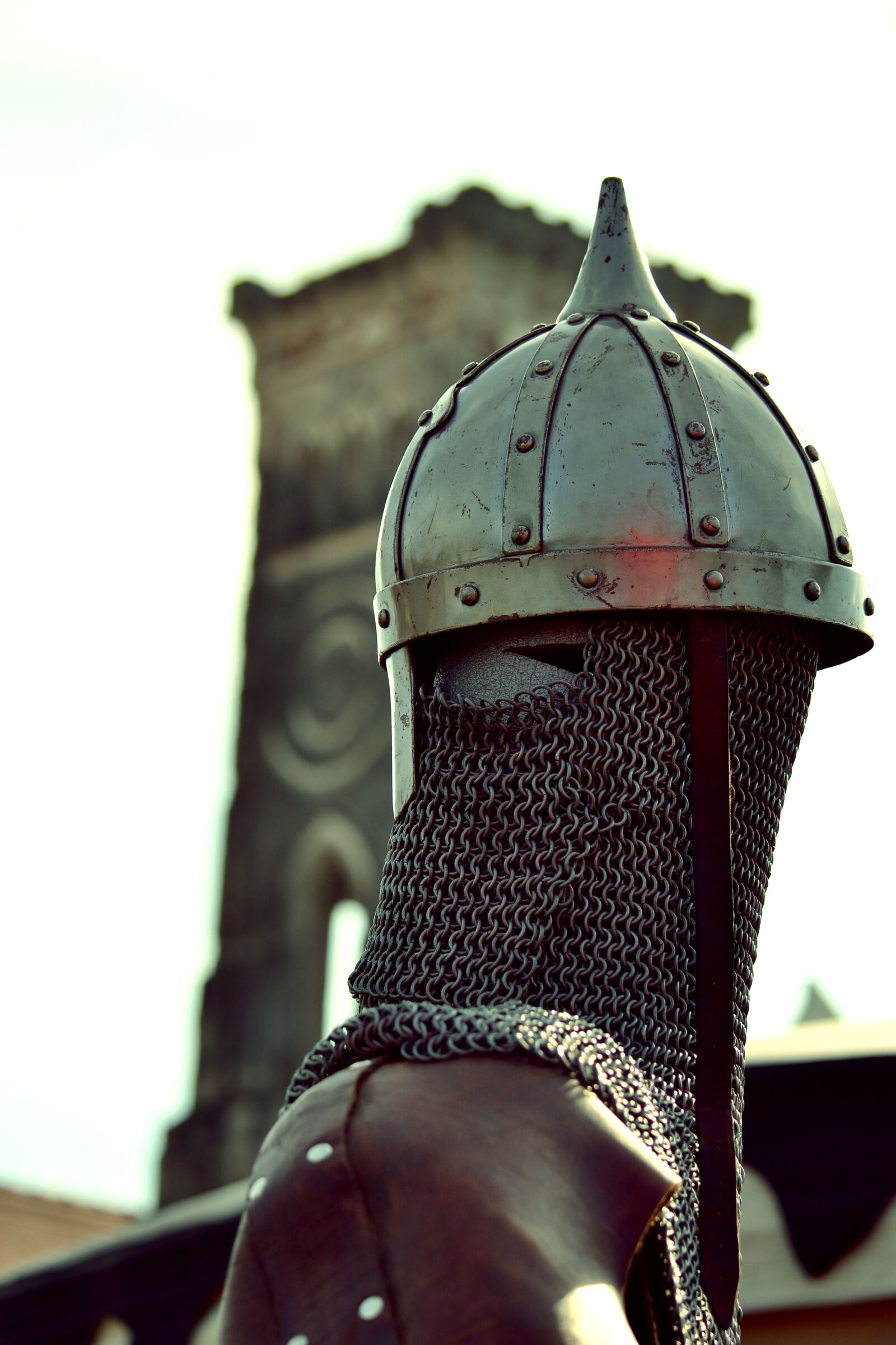Nikon D3100 sample photo. Chainmail, fight, fighter, helm photography