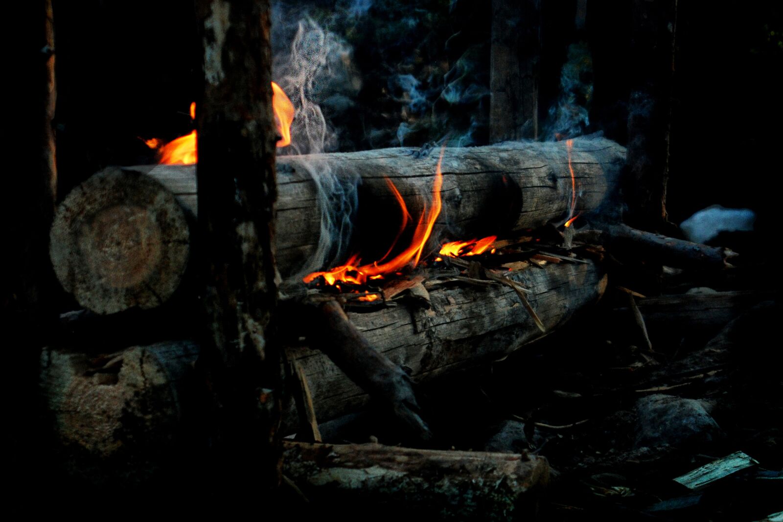 Nikon D80 sample photo. Overnight campfire, campfire, fire photography