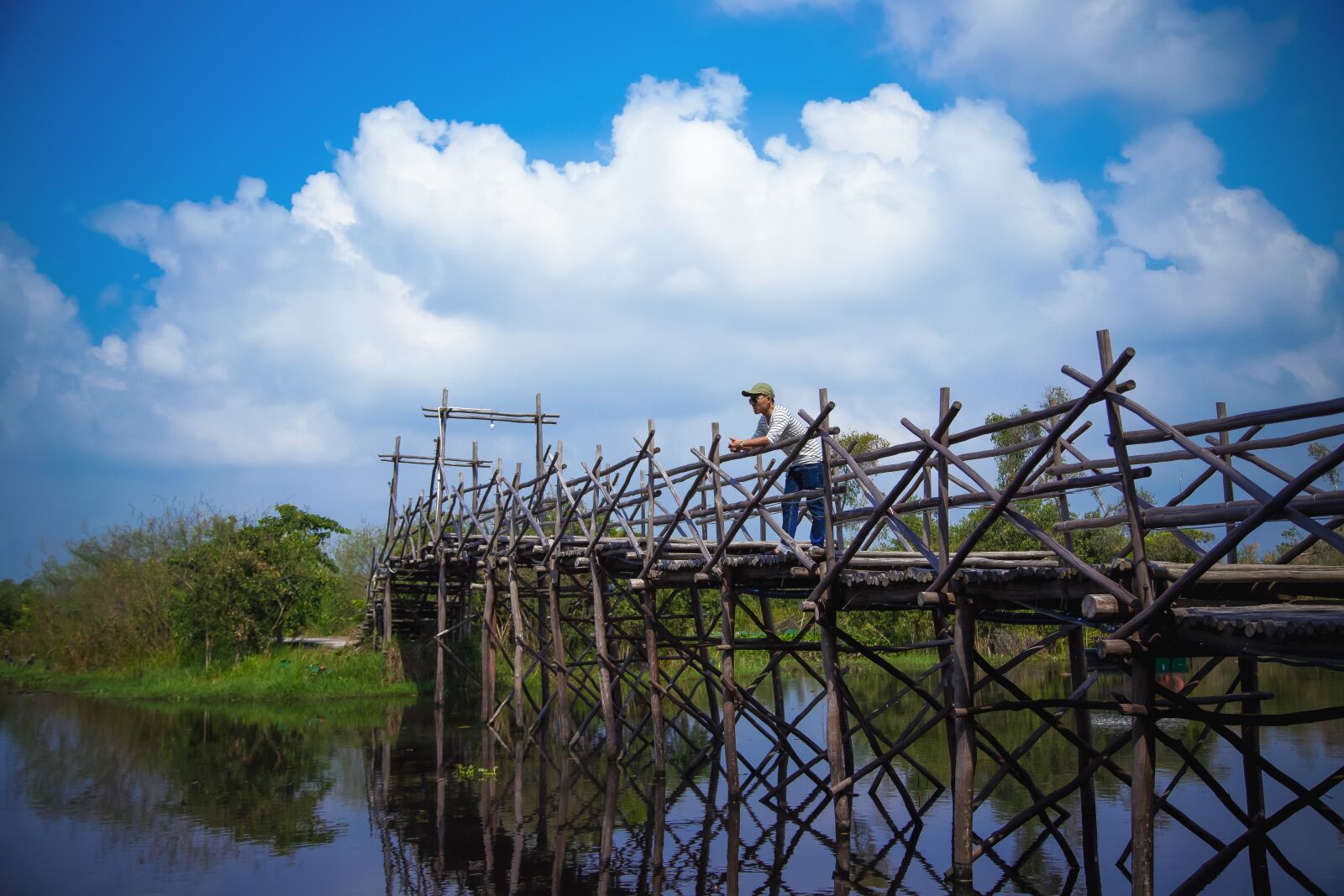 Canon EOS 6D Mark II sample photo. Clouds, bridge, people photography