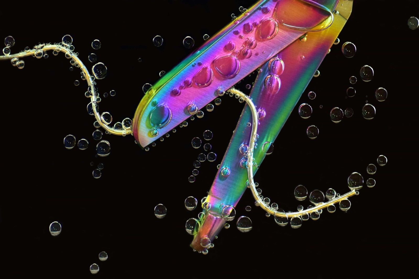 Nikon D3300 sample photo. Rope, scissors, water, liquid photography