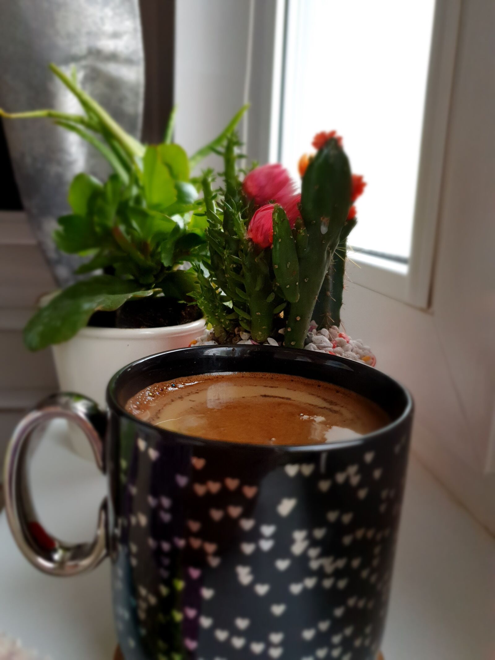 Samsung Galaxy Note9 sample photo. Morning, coffee, window sill photography