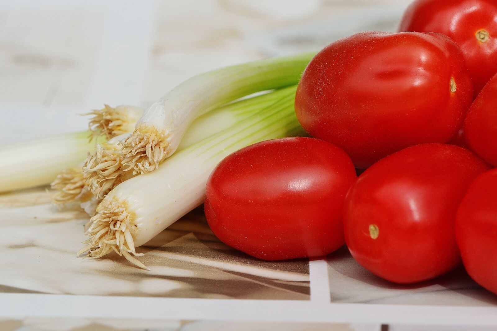 Nikon D3200 sample photo. Tomatoes, spring onions, vegetables photography