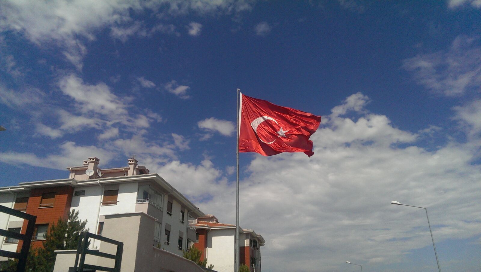 HTC ONE sample photo. Red, white, turkey, flag photography
