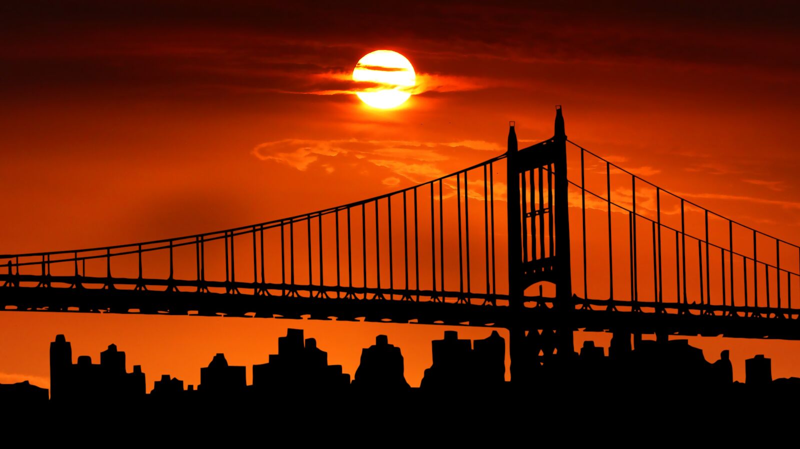 Panasonic Lumix DMC-FZ200 sample photo. Sunset, bridge, brooklyn photography