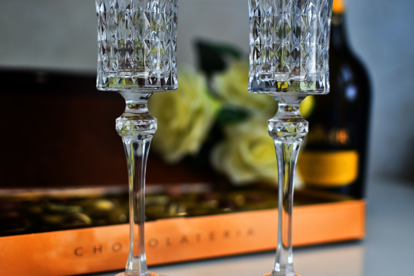 Nikon D3400 sample photo. Wine glasses, champagne, party photography