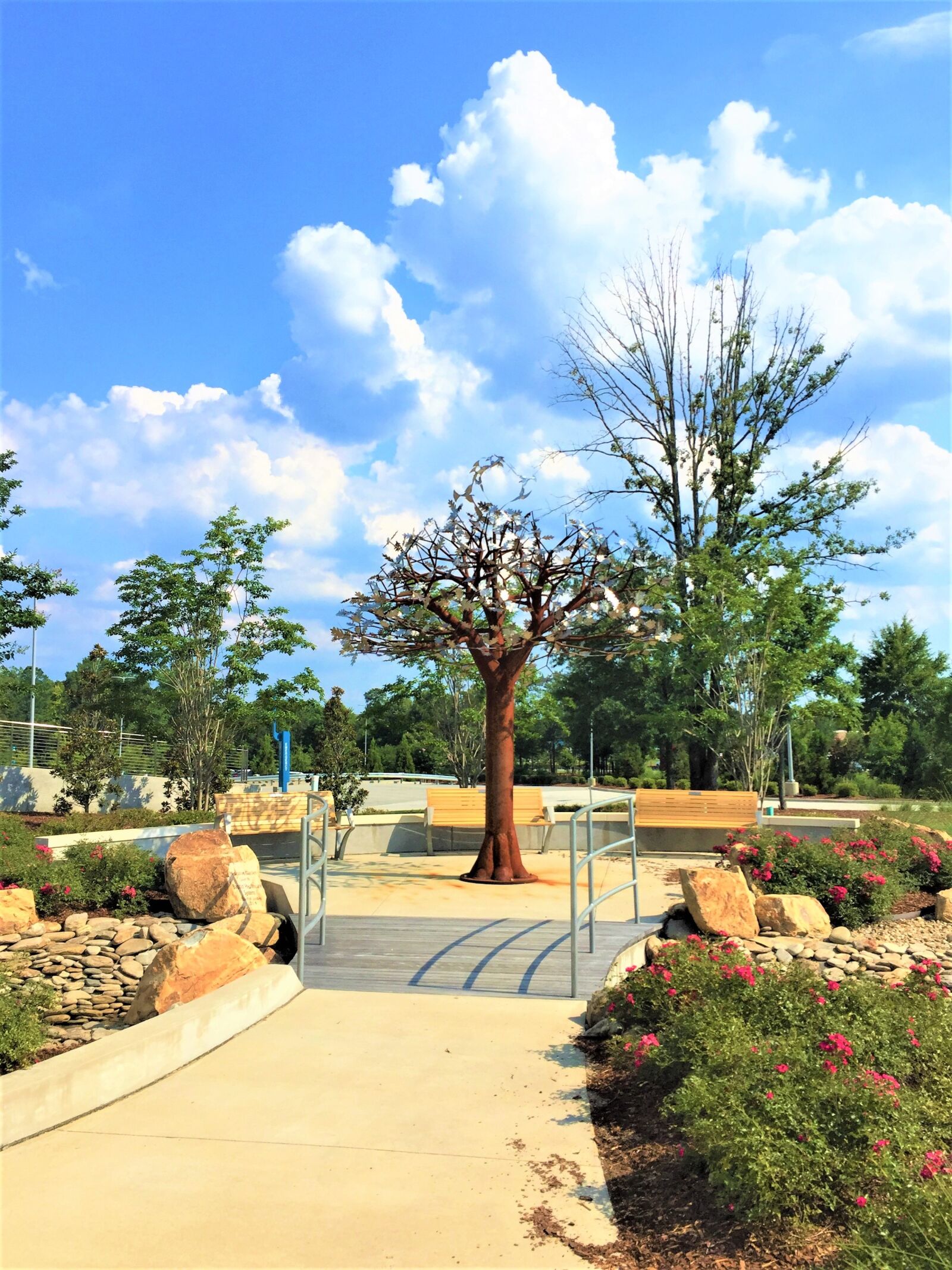 iPhone 6 Plus back camera 4.15mm f/2.2 sample photo. Metal tree, sculpture, blue photography