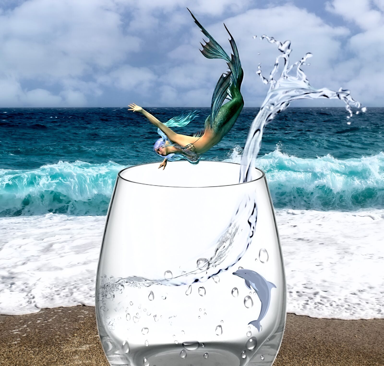 Nikon D3300 sample photo. Mermaid, dolphin, swimming photography
