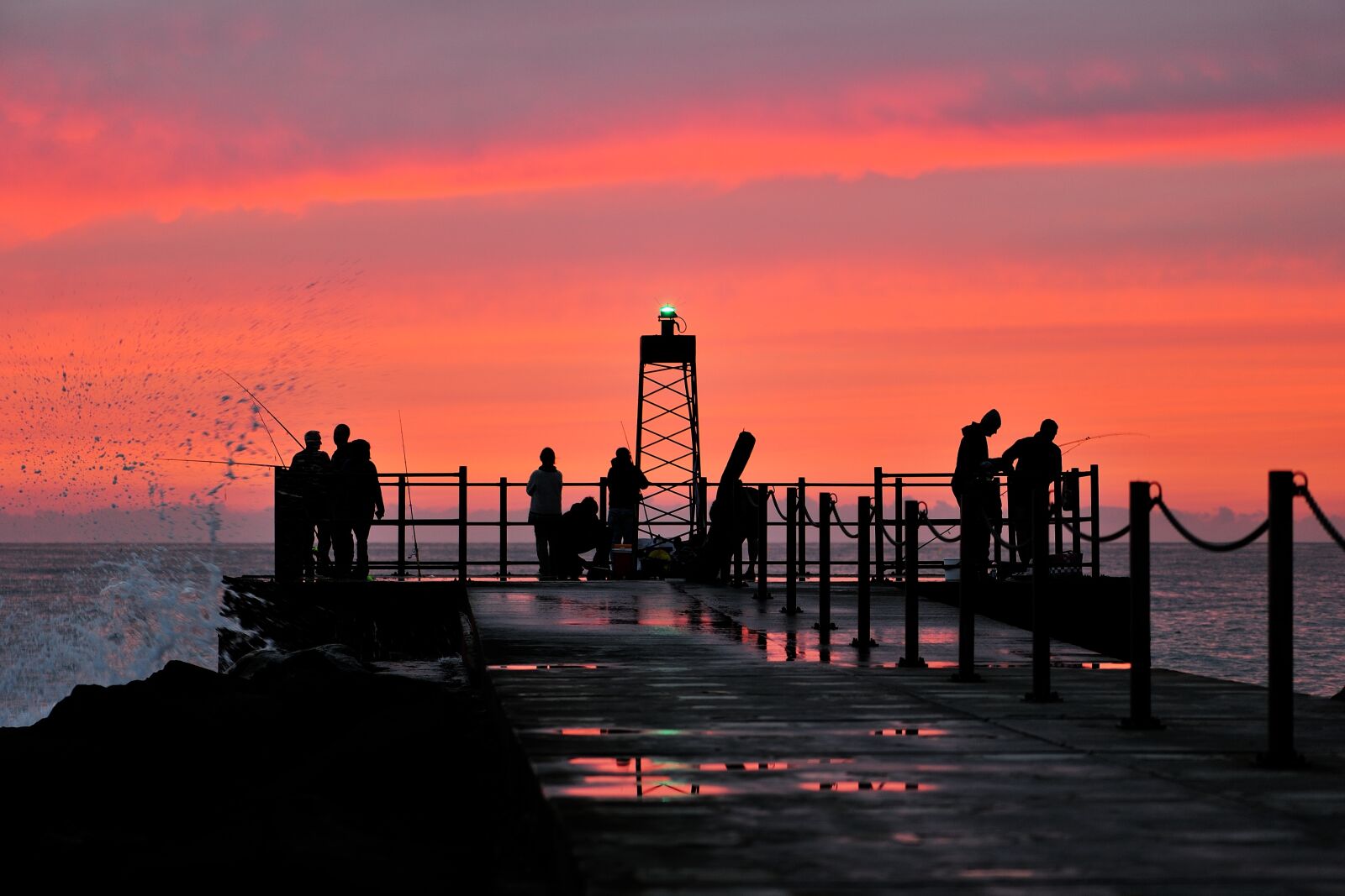 Nikon D700 sample photo. Pier, fish, fishing rod photography