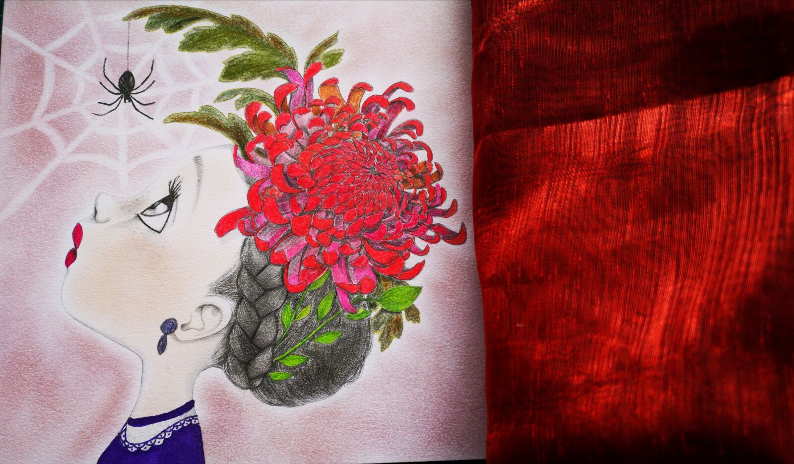 HUAWEI CLT-L29 sample photo. Girl, drawing, spider photography
