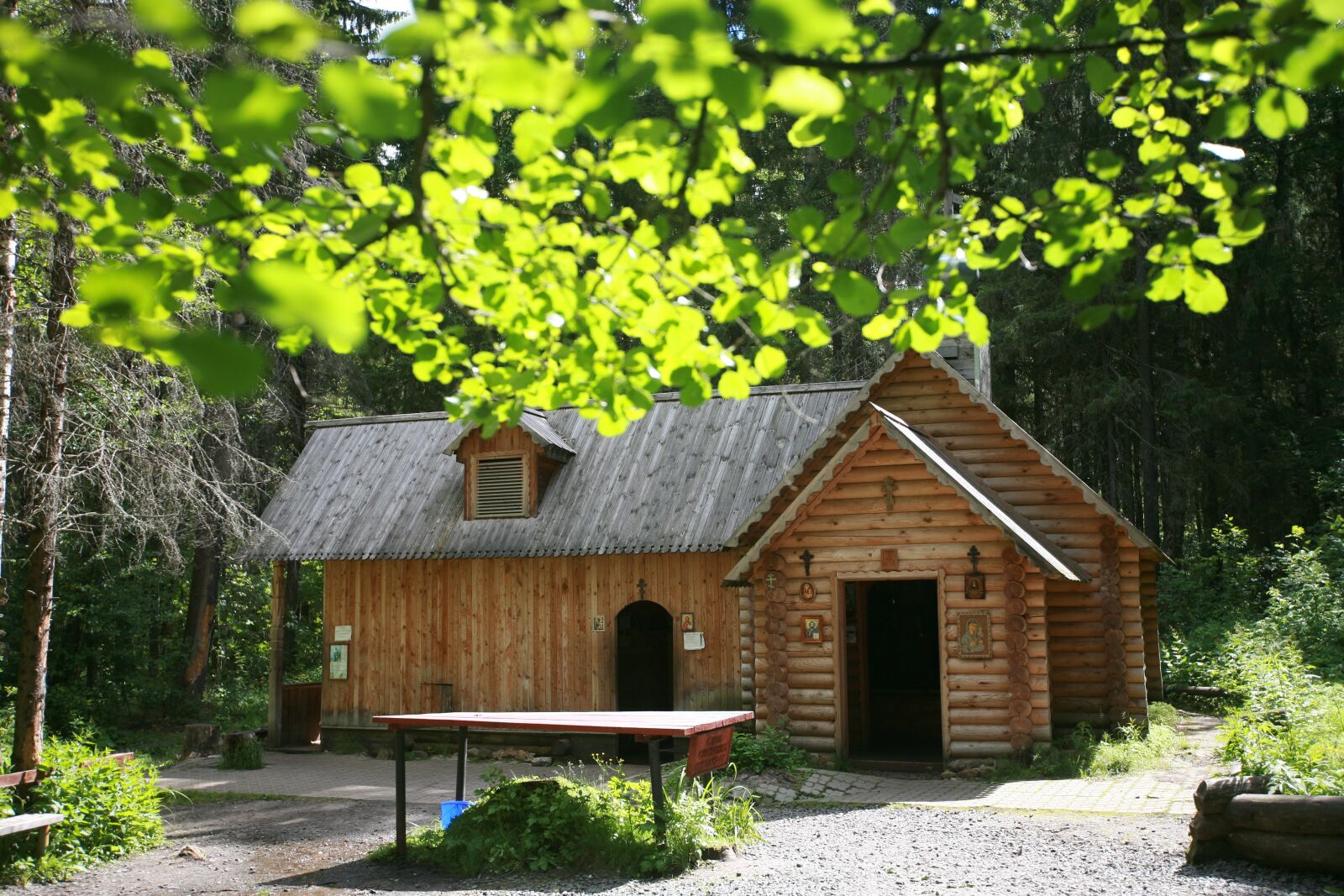 Canon EOS 5D sample photo. Chapel, forest, cross photography