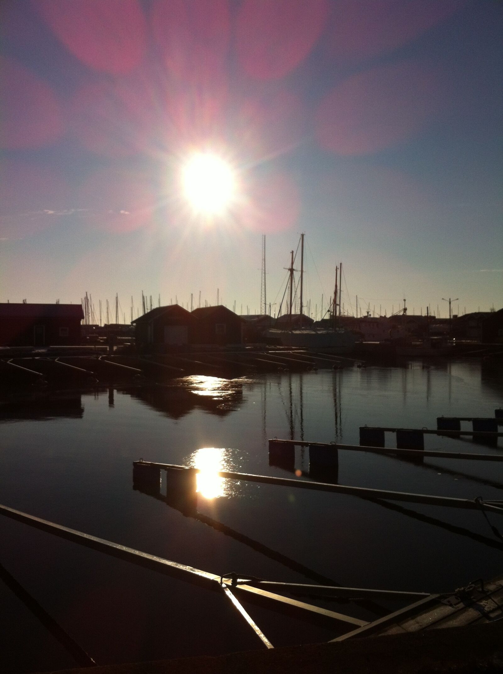 Apple iPhone 4 sample photo. Sunset, port, sea photography