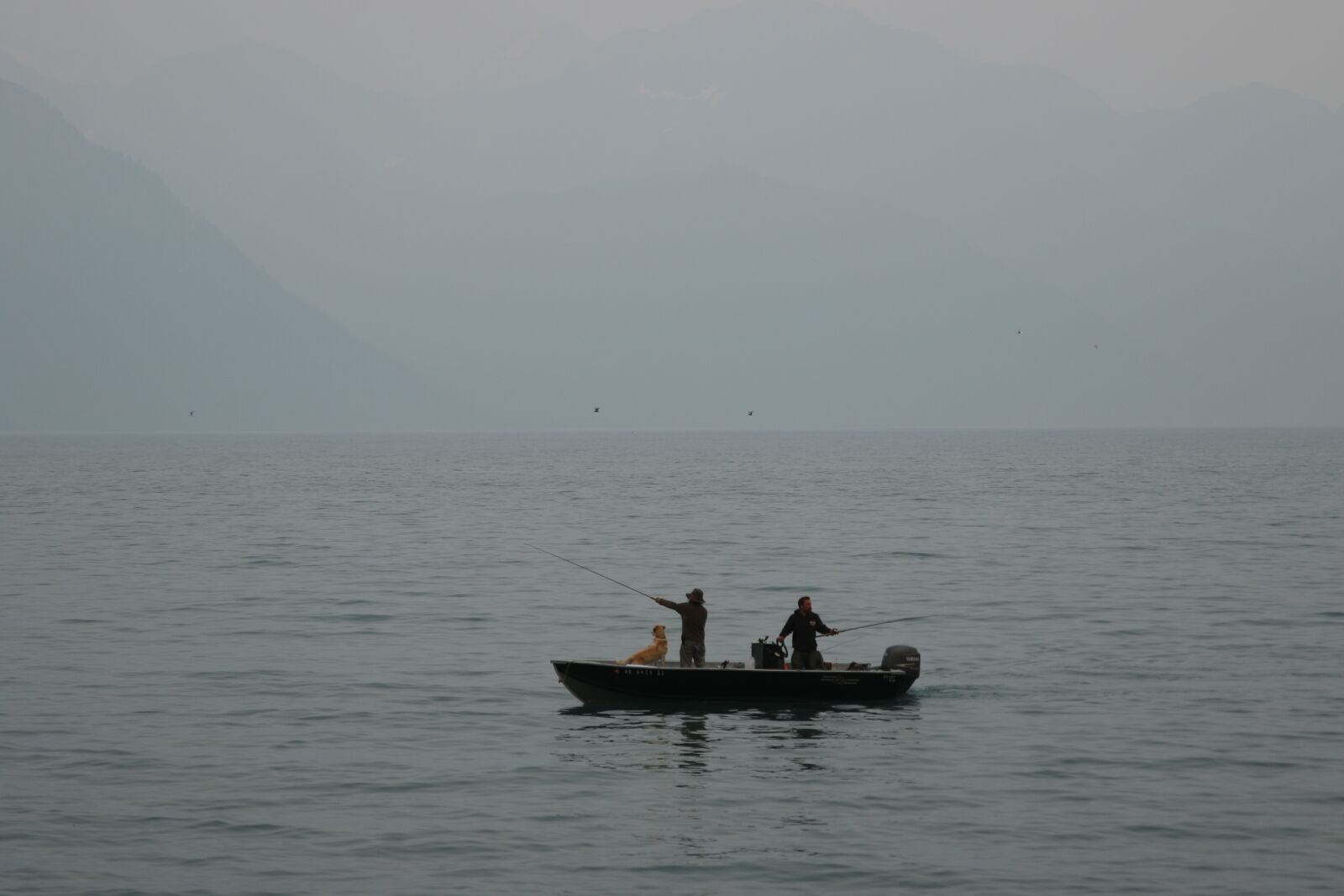 Canon EOS 7D Mark II sample photo. Haze, boat, fishing photography