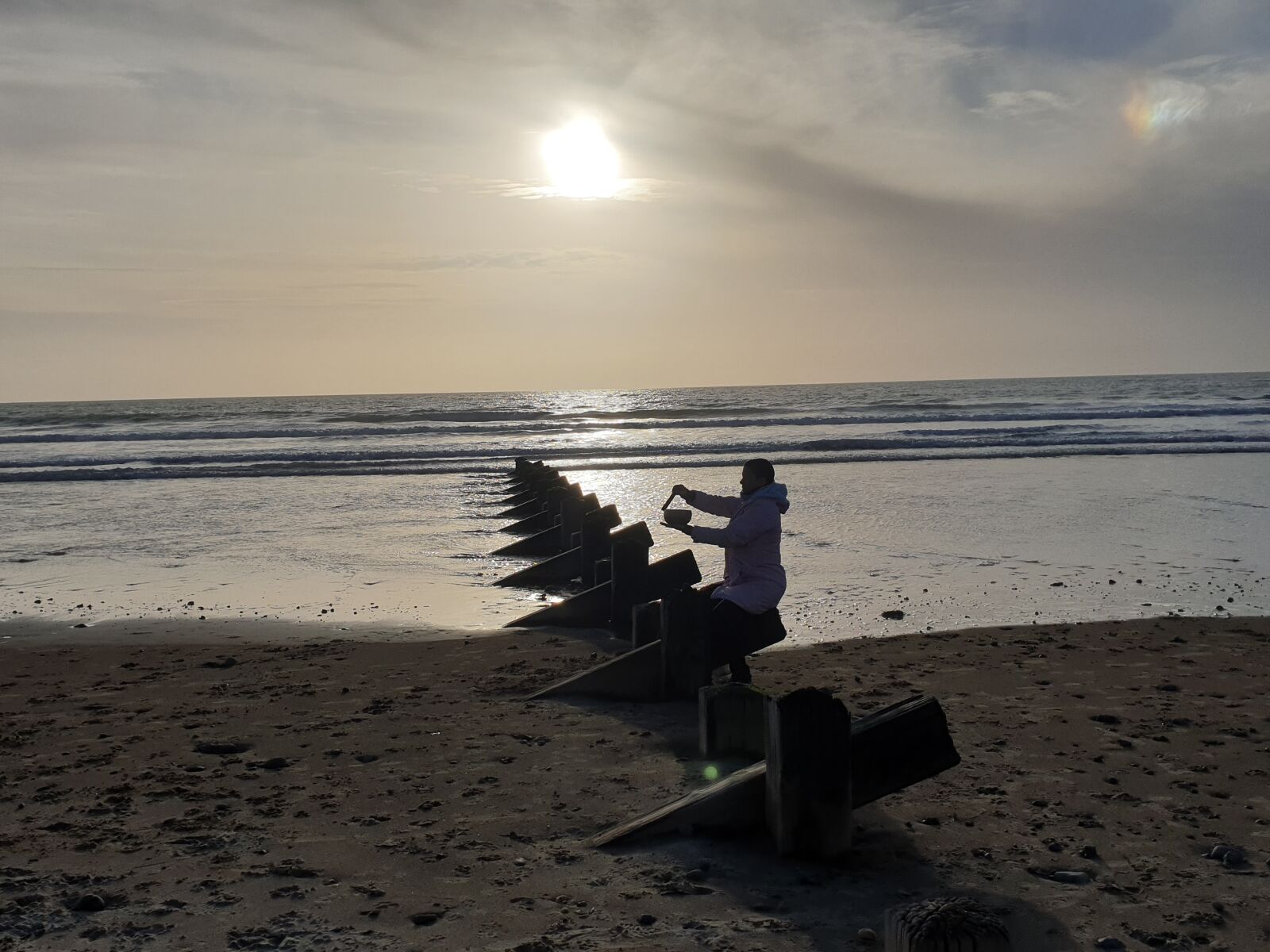 Samsung Galaxy S9 sample photo. Sunset, sea, loneliness photography