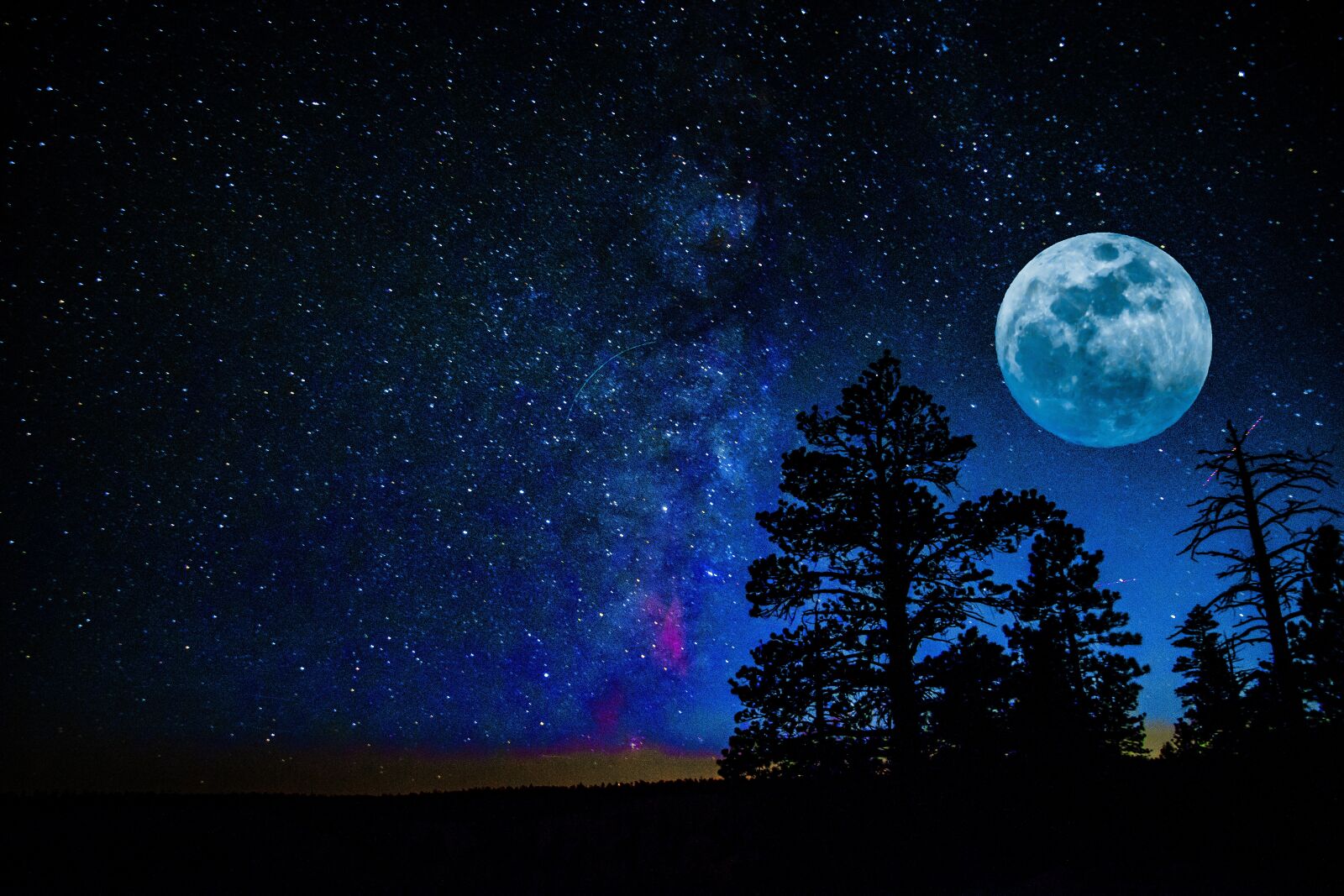 Canon EOS 750D (EOS Rebel T6i / EOS Kiss X8i) sample photo. Moon, milky way, tree photography